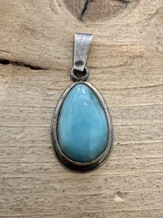 Vintage Larimar 925 Silver Pendant