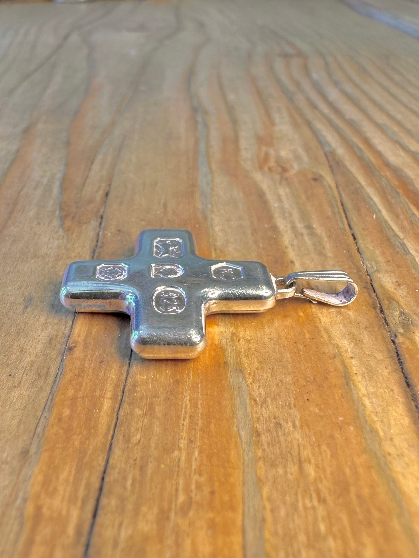 Ingot Cross 1977 Maker RC Sheffield 925 Sterling Silver Pendant