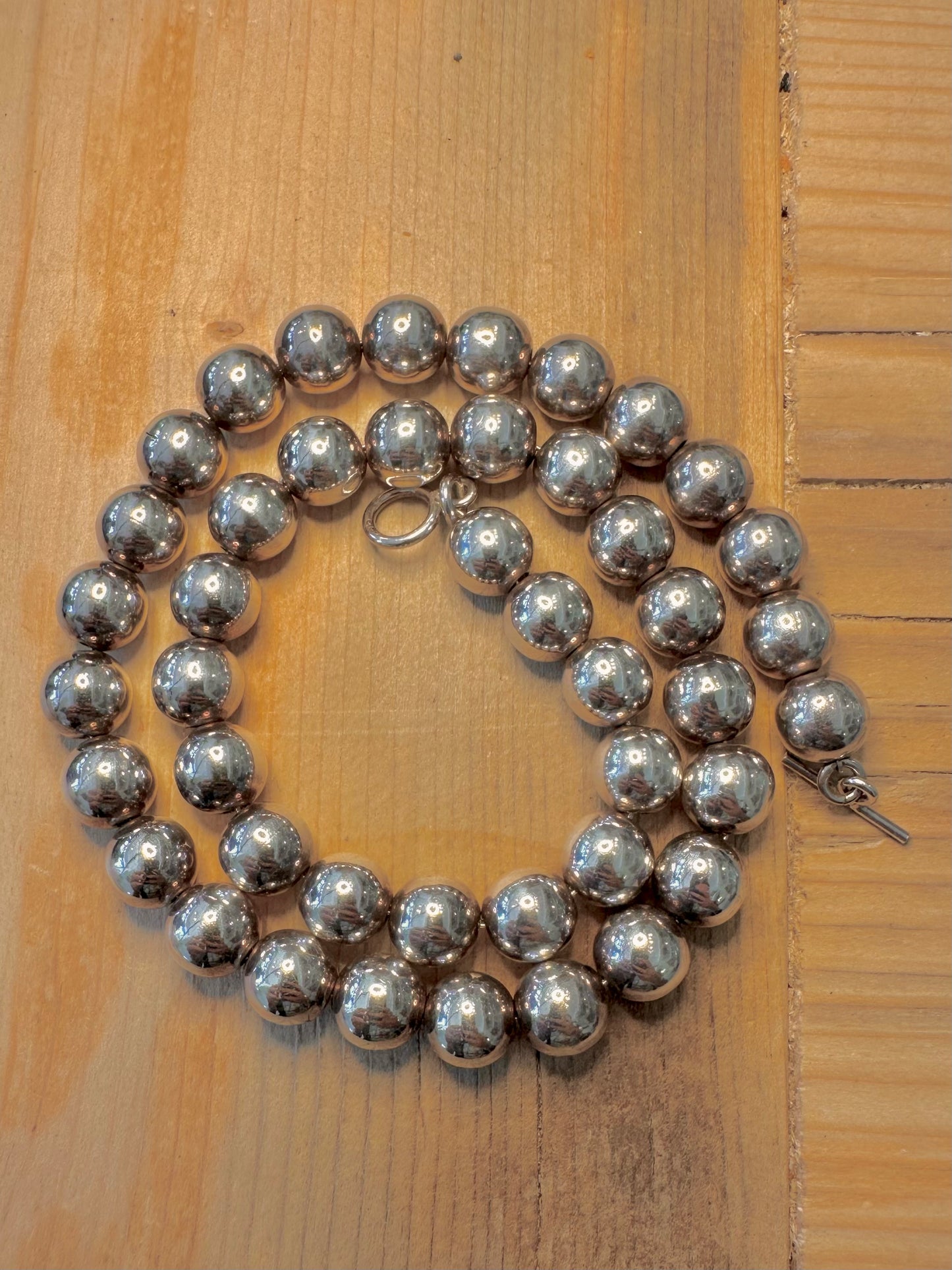 Vintage Ball Chain T Bar Clasp 925 Silver 18 inch Necklace