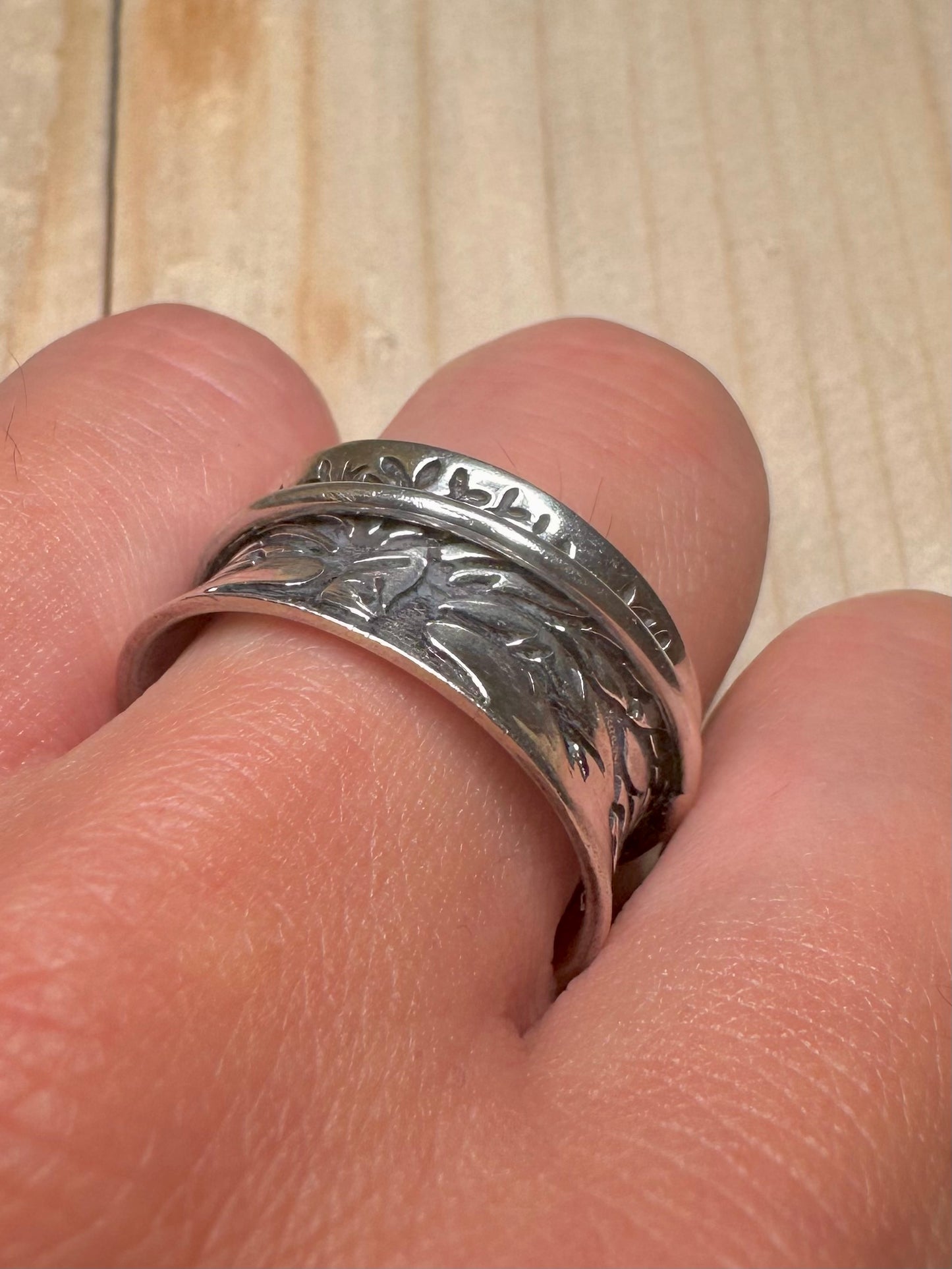 Tree of Life Spinner 925 Sterling Silver Size U Ring