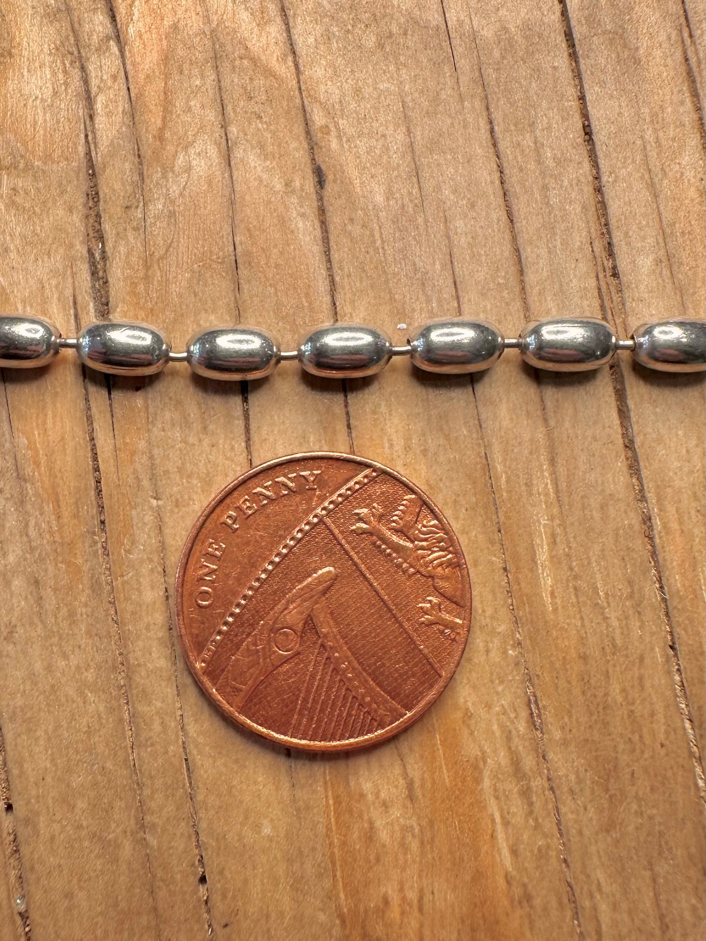 Modernist Bead Chain Italy 925 Sterling Silver 18.2 inch Necklace