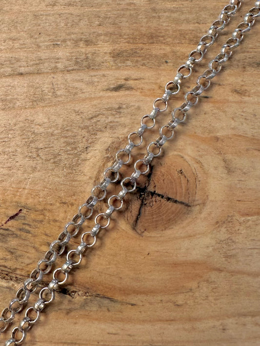 Vintage Belcher Chain 925 Silver 15.8 inch Necklace