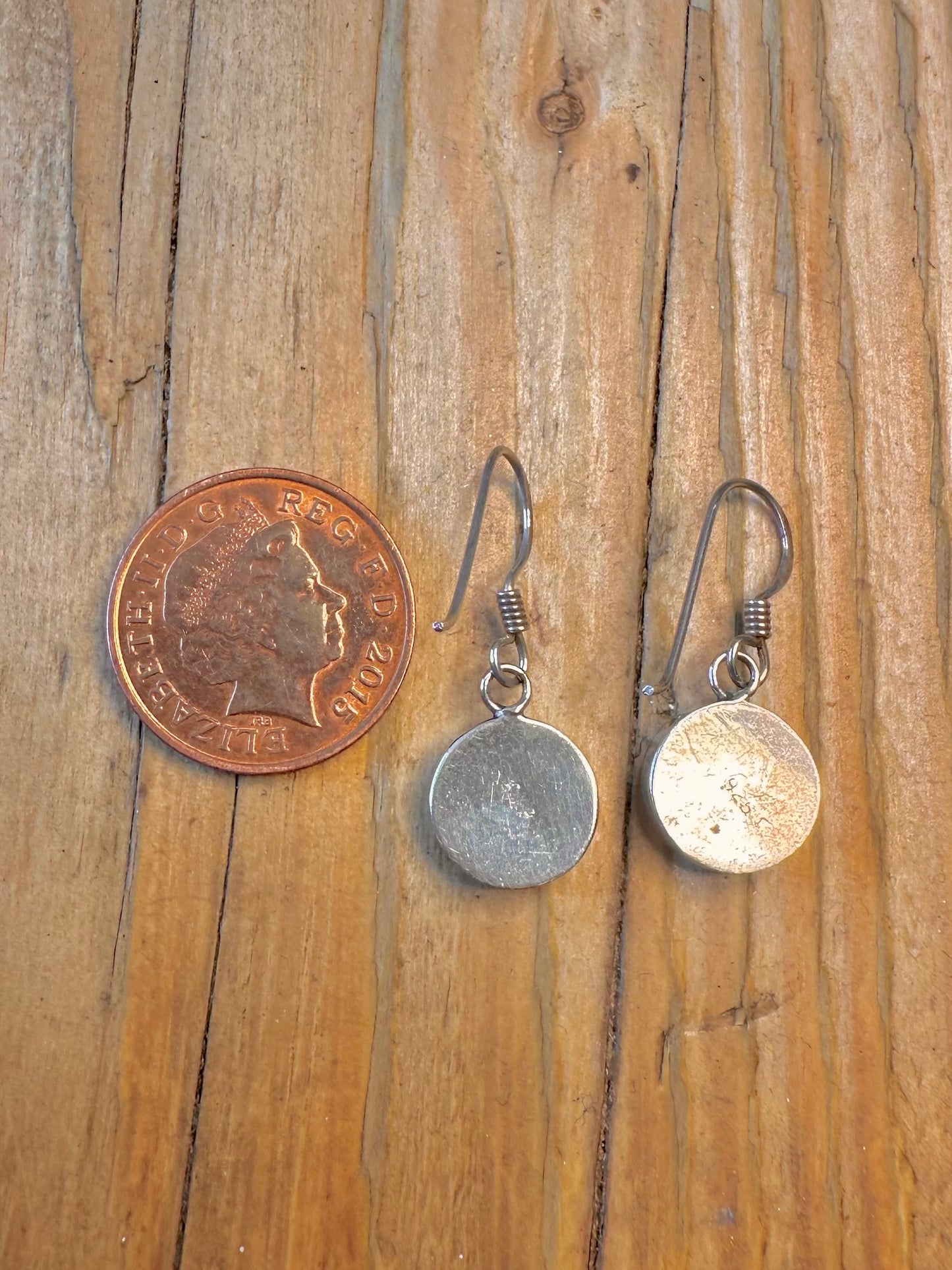 Circle Dangle 925 Sterling Silver Earrings