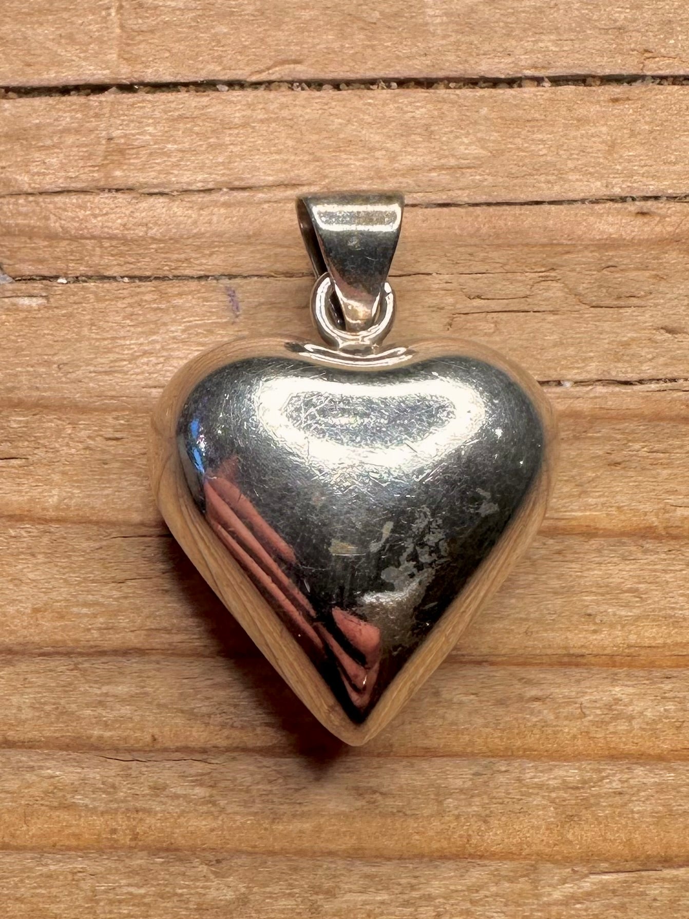 Vintage Heart Chunky Chime 925 Sterling Silver Pendant