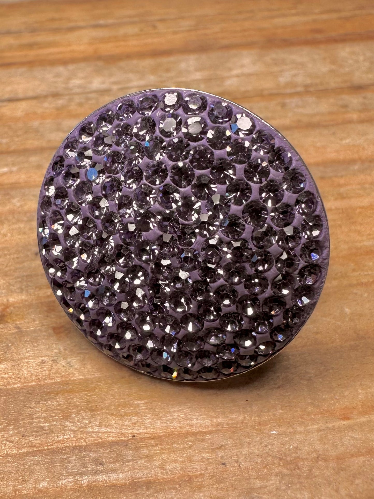 Modern Purple CZ Circle 925 Sterling Silver Size O1/2 Ring