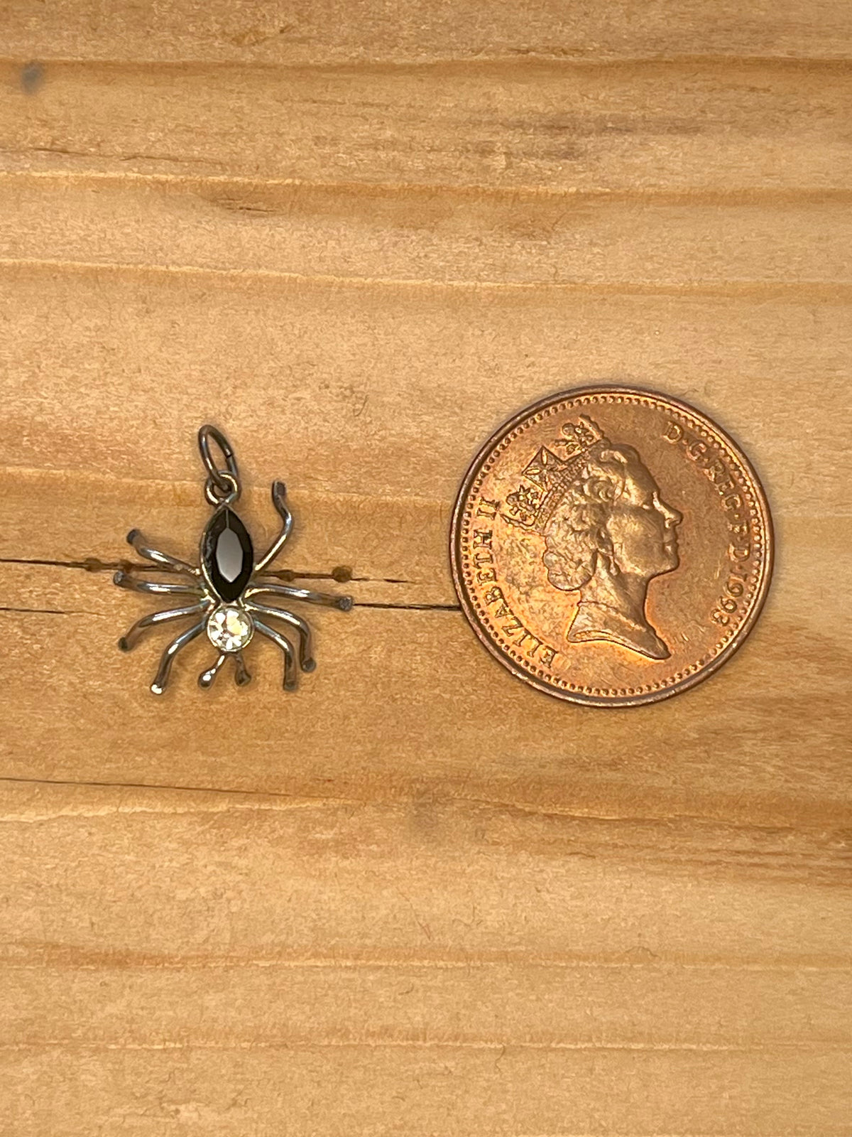 Small Black Onyx Spider 925 Sterling Silver Pendant