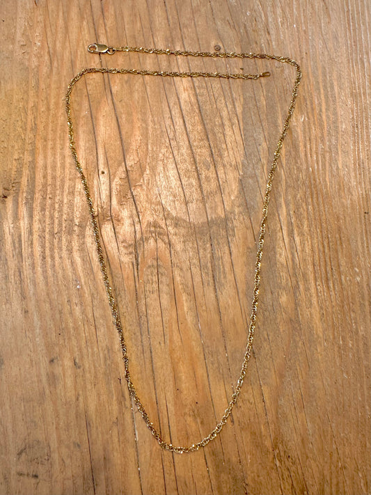 Rope Chain Milor Italy Gold on 925 Sterling Silver 24 inch Necklace