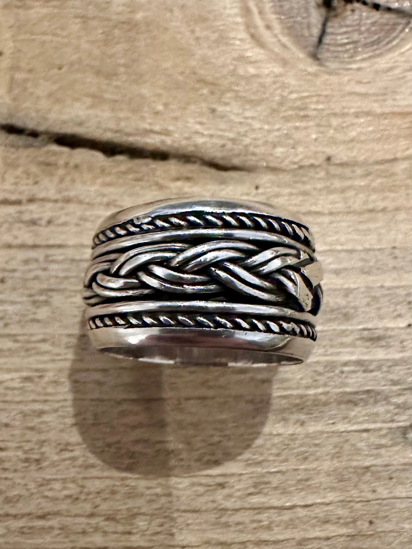 Vintage Tribal Band 925 Silver Size L Ring