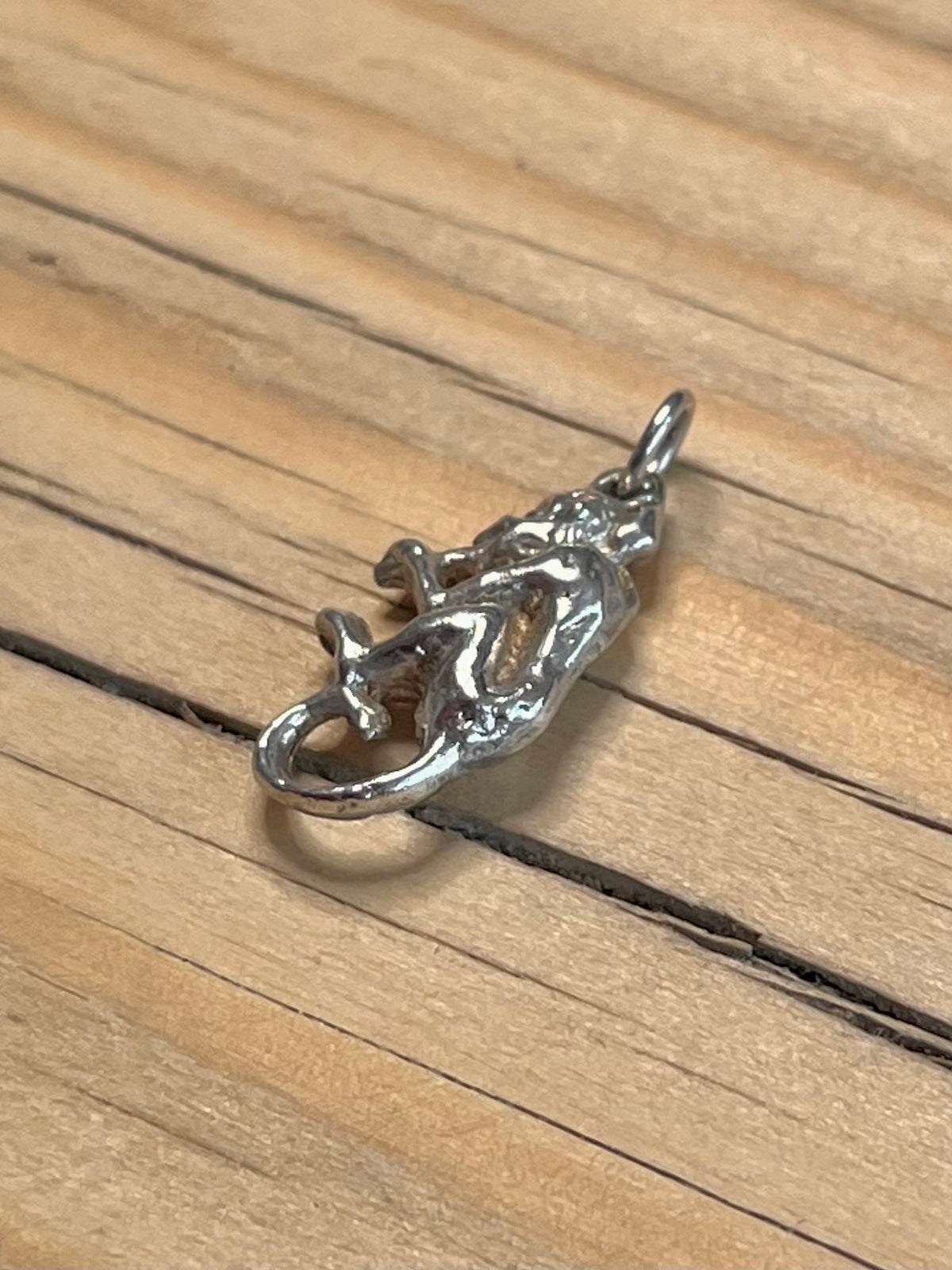 Small Monkey Eating Banana 925 Sterling Silver Pendant