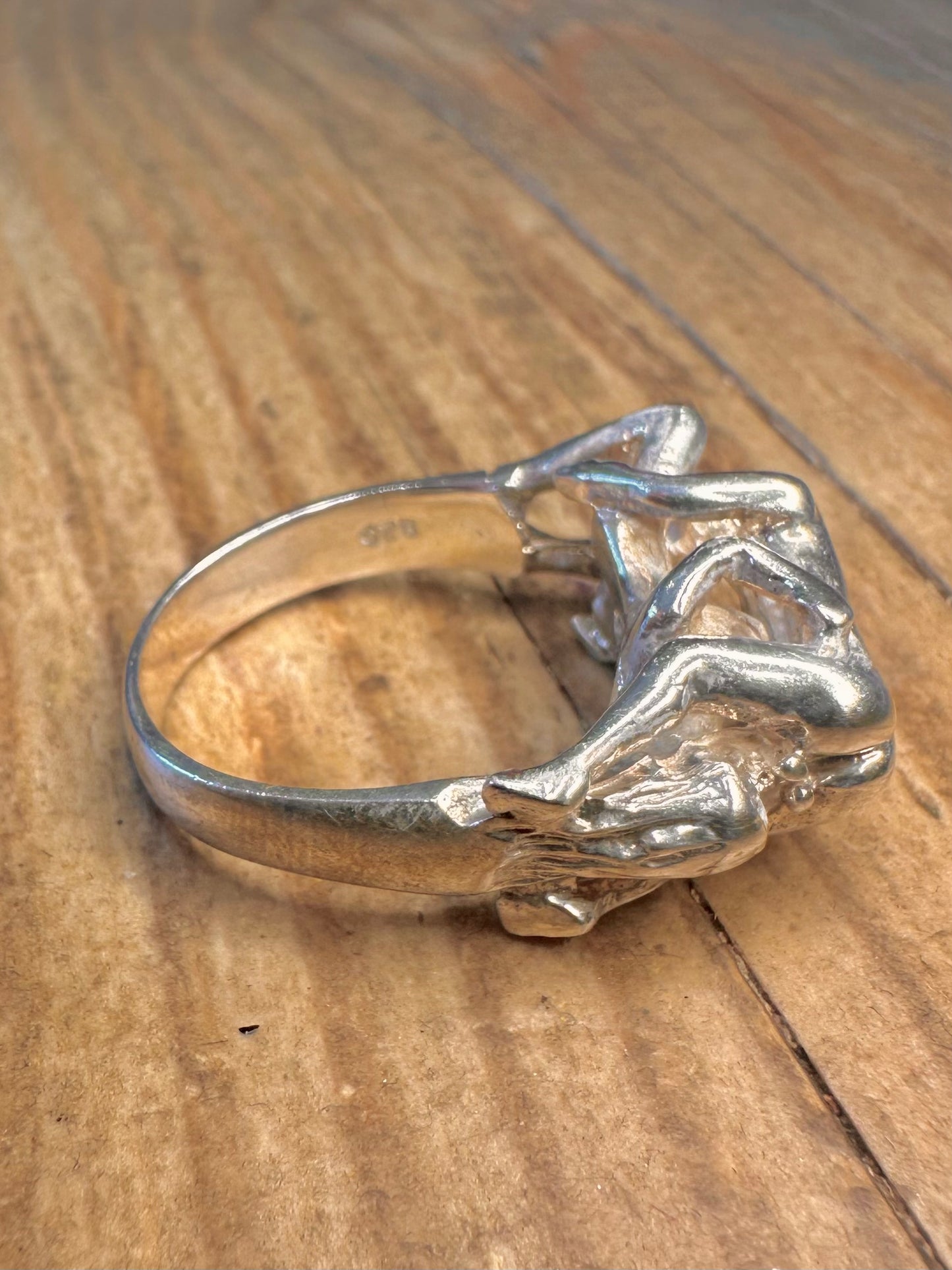Erotisches Kama Sutra Paar 925er Sterlingsilber Ring Größe S
