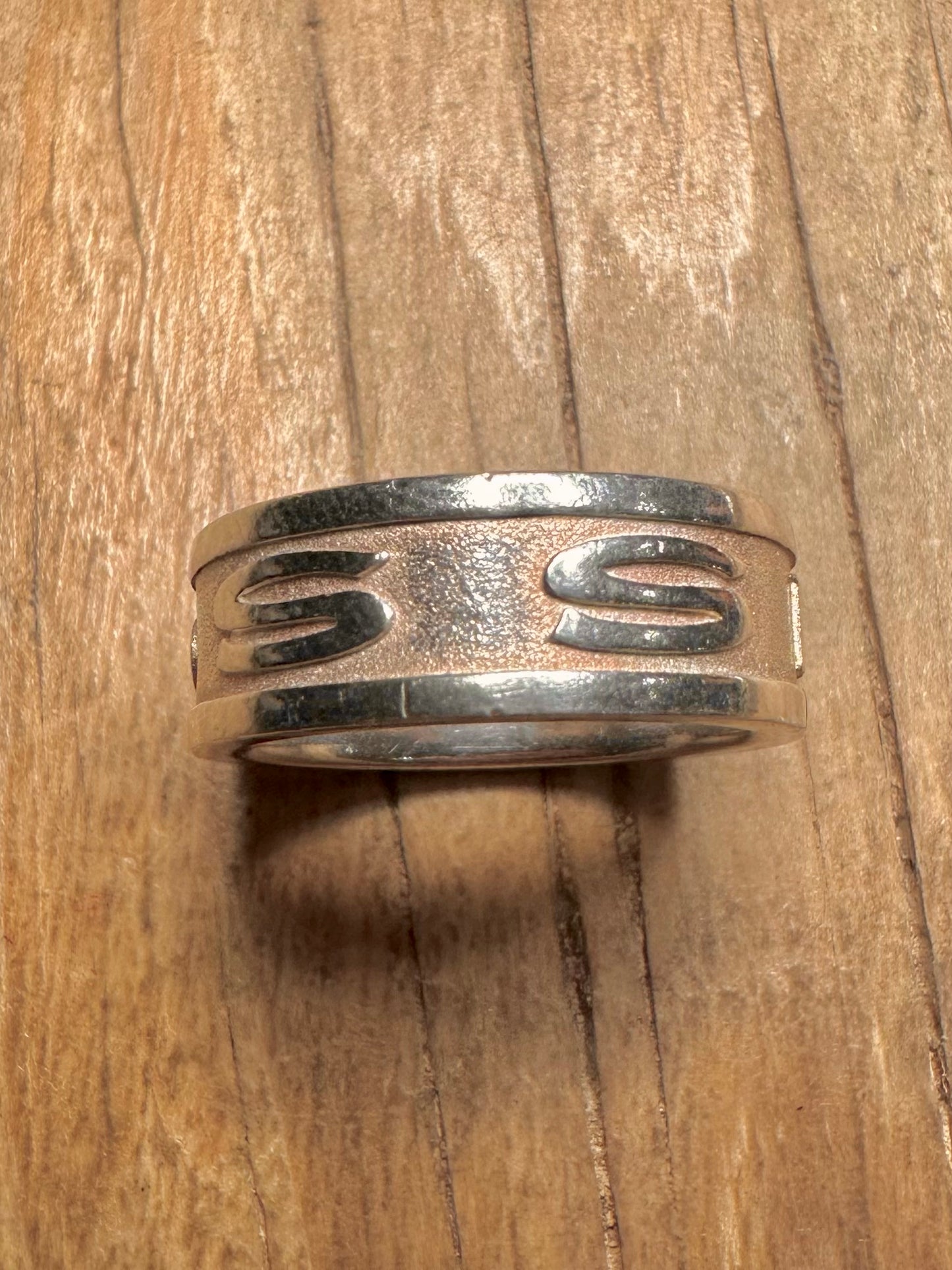 Vintage FOSSIL Band 925 Sterling Silver Size O1/2 Ring