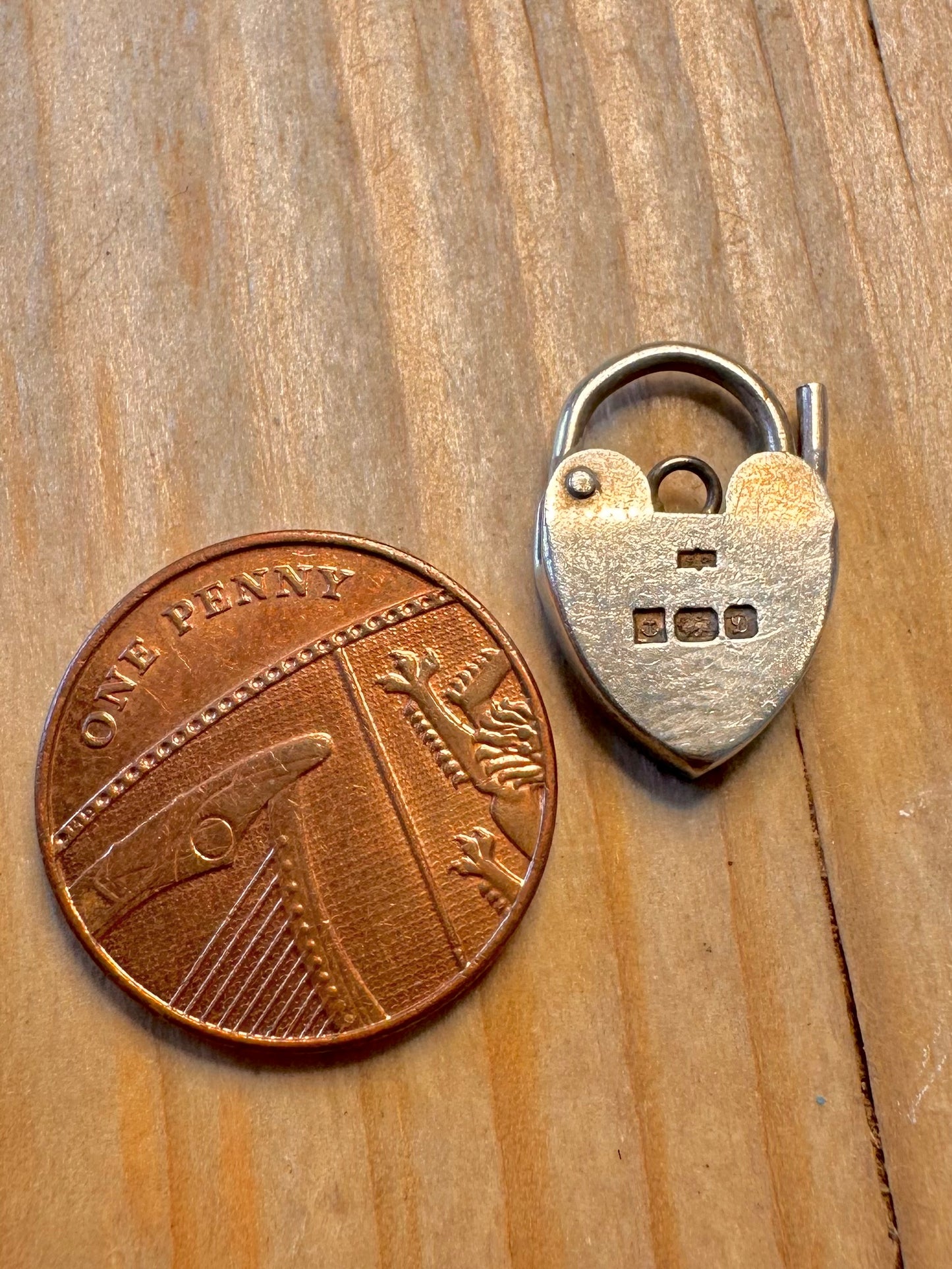 Vintage 1969 Heart Padlock 925 Silver Pendant