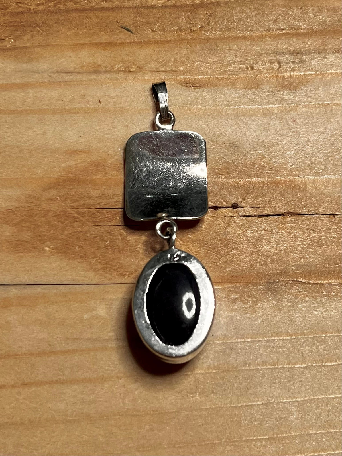 Dark Amethyst and Swirl 925 Sterling Silver Pendant