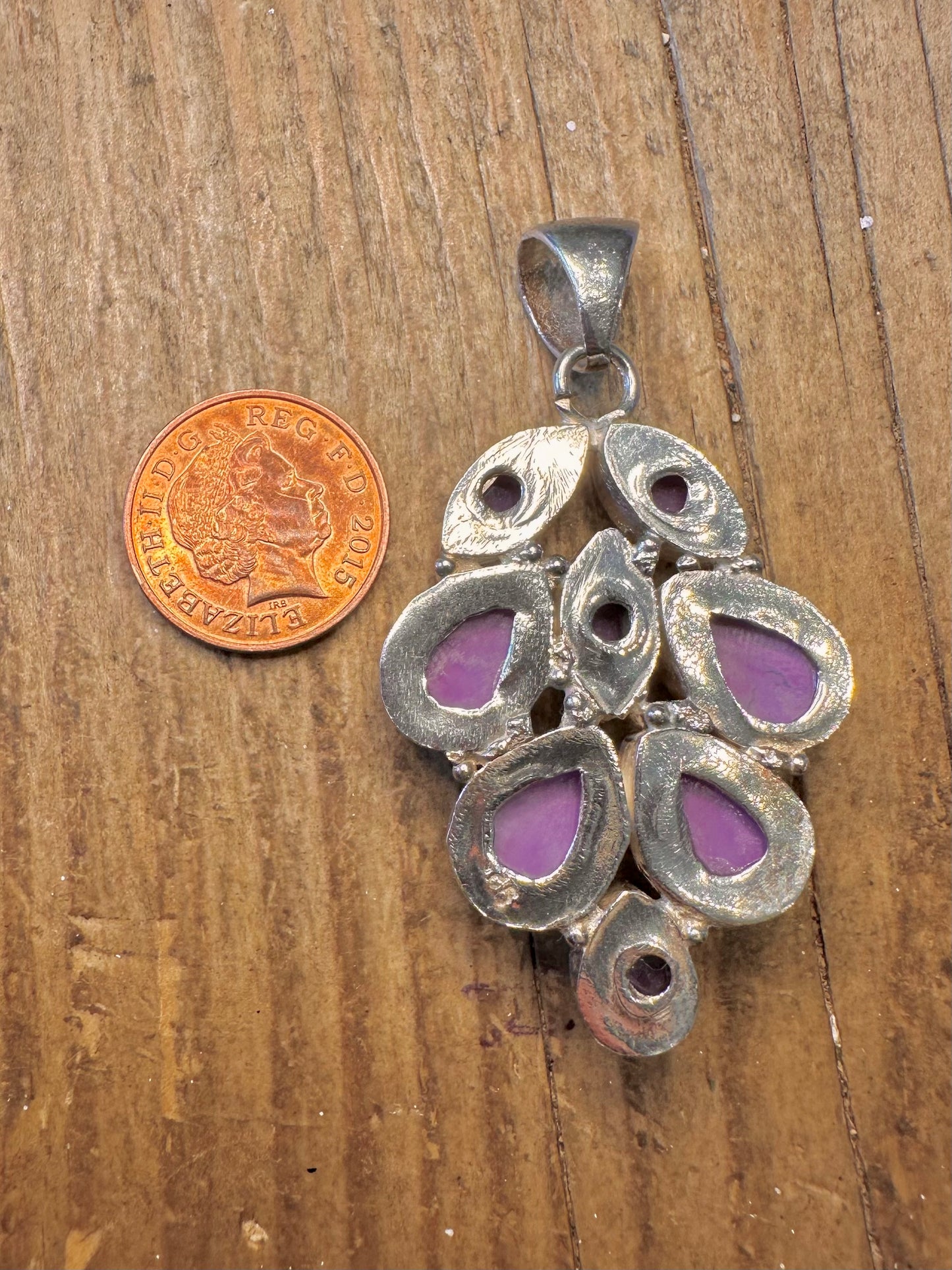 Abstract Multi Coloured 925 Sterling Silver Pendant