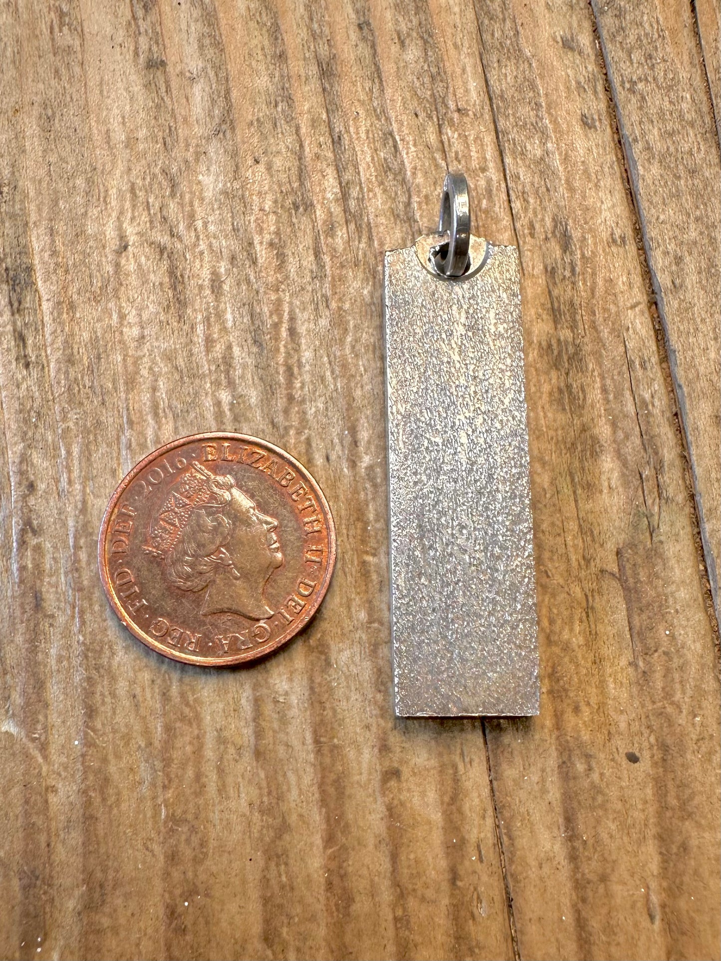 Textured 1975 Ingot Jubilee Maker RX 925 Sterling Silver Pendant