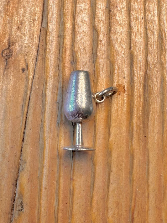 Wine Glass 925 Sterling Silver Charm Pendant