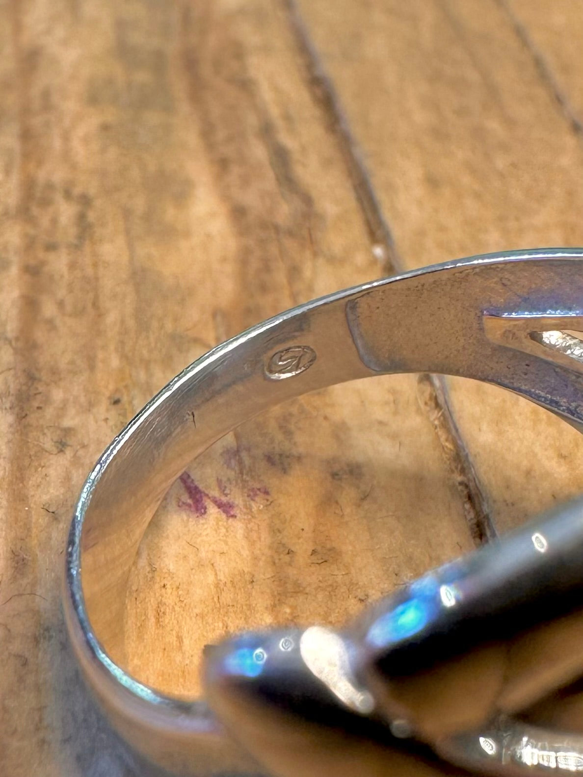 Abstract Layer 925 Sterling Silver Size N Ring