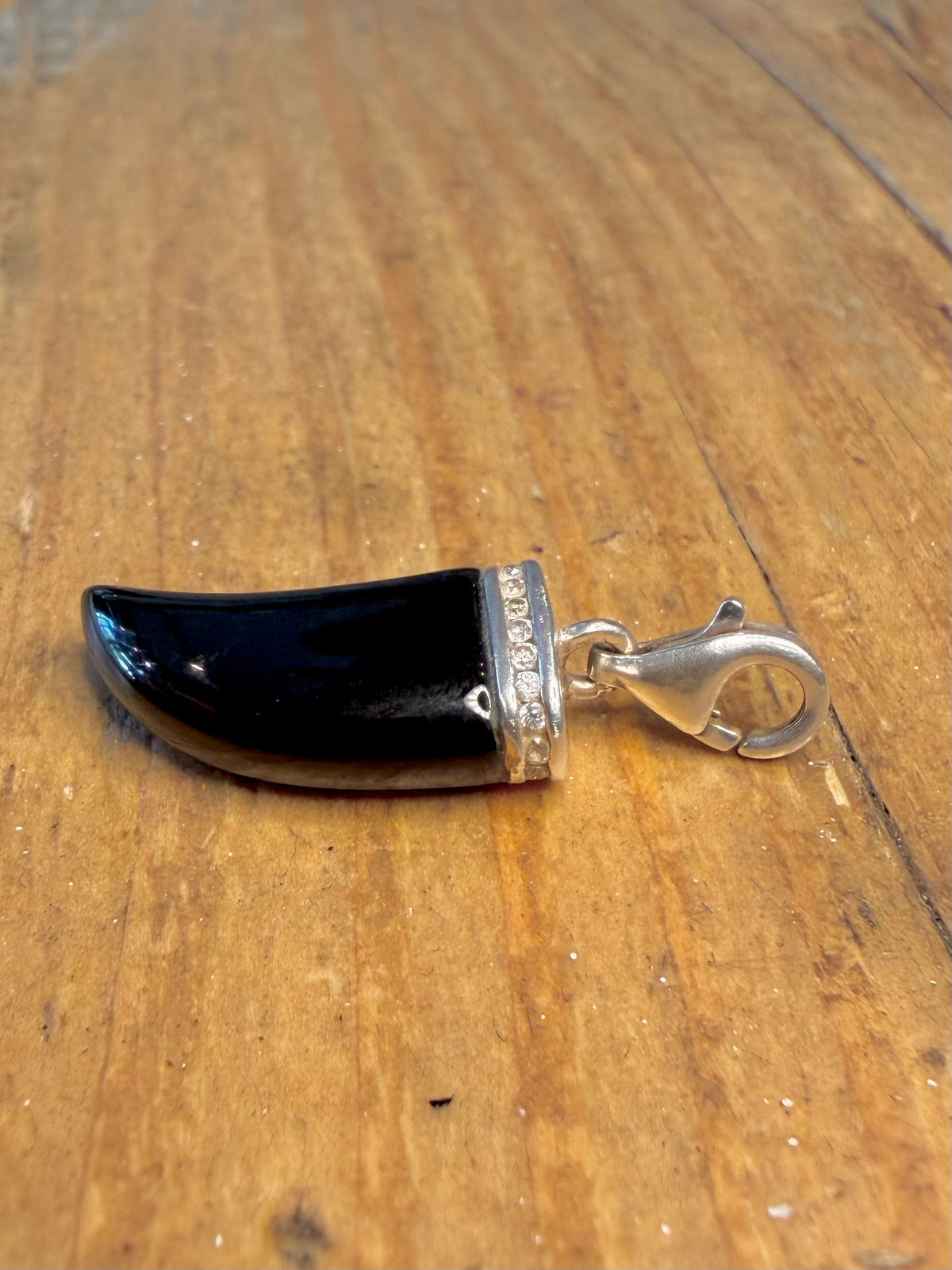 Thomas Sabo Onyx Claw CZ Stones Clasp 925 Sterling Silver Charm Pendant