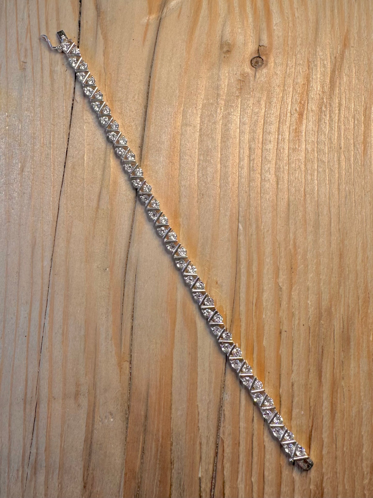 Modern CZ Tennis 925 Sterling Silver 7 inch Bracelet