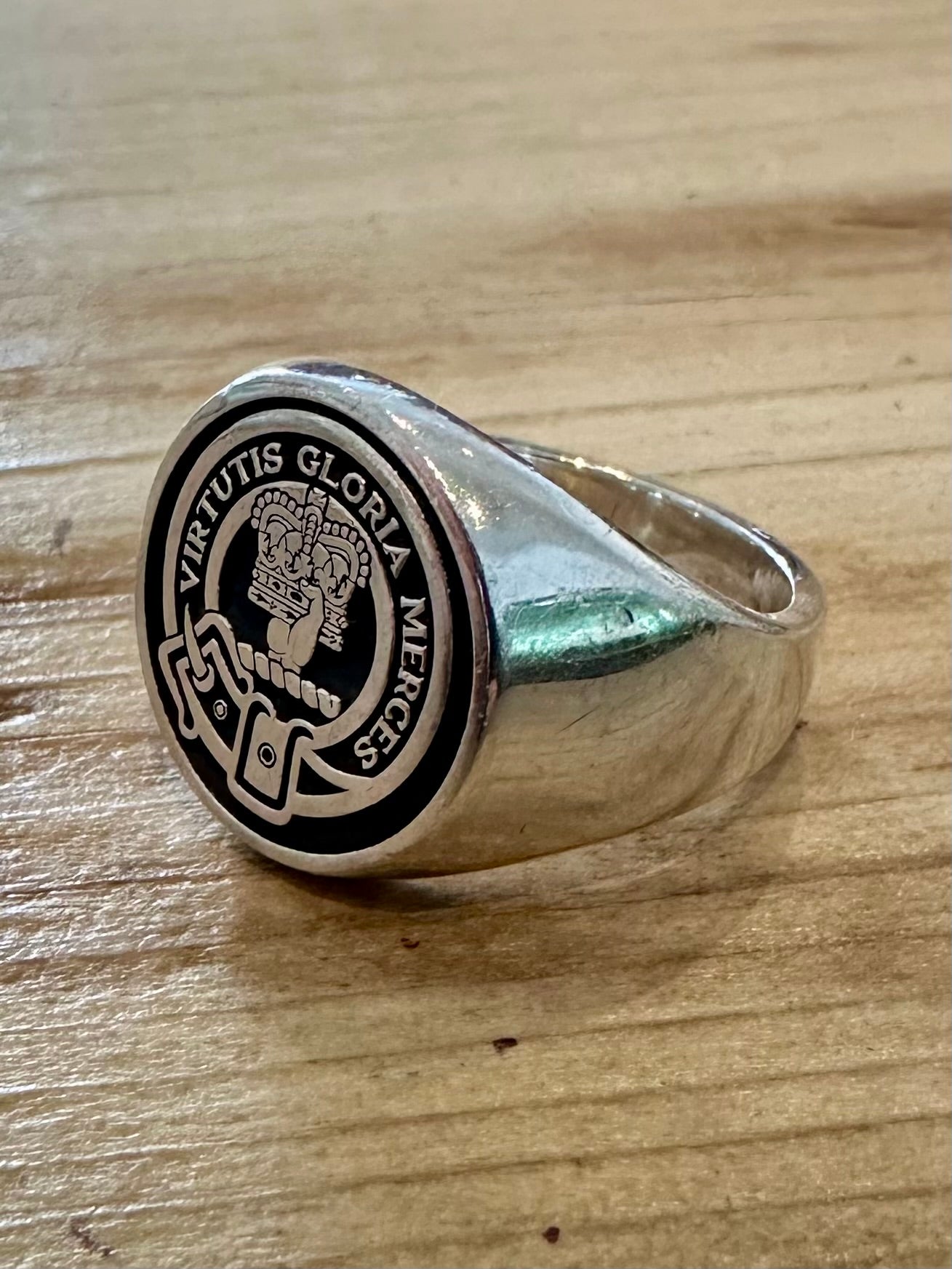 Vintage Clan Donnachaidh Signet 925 Silver Size P1/2 Ring