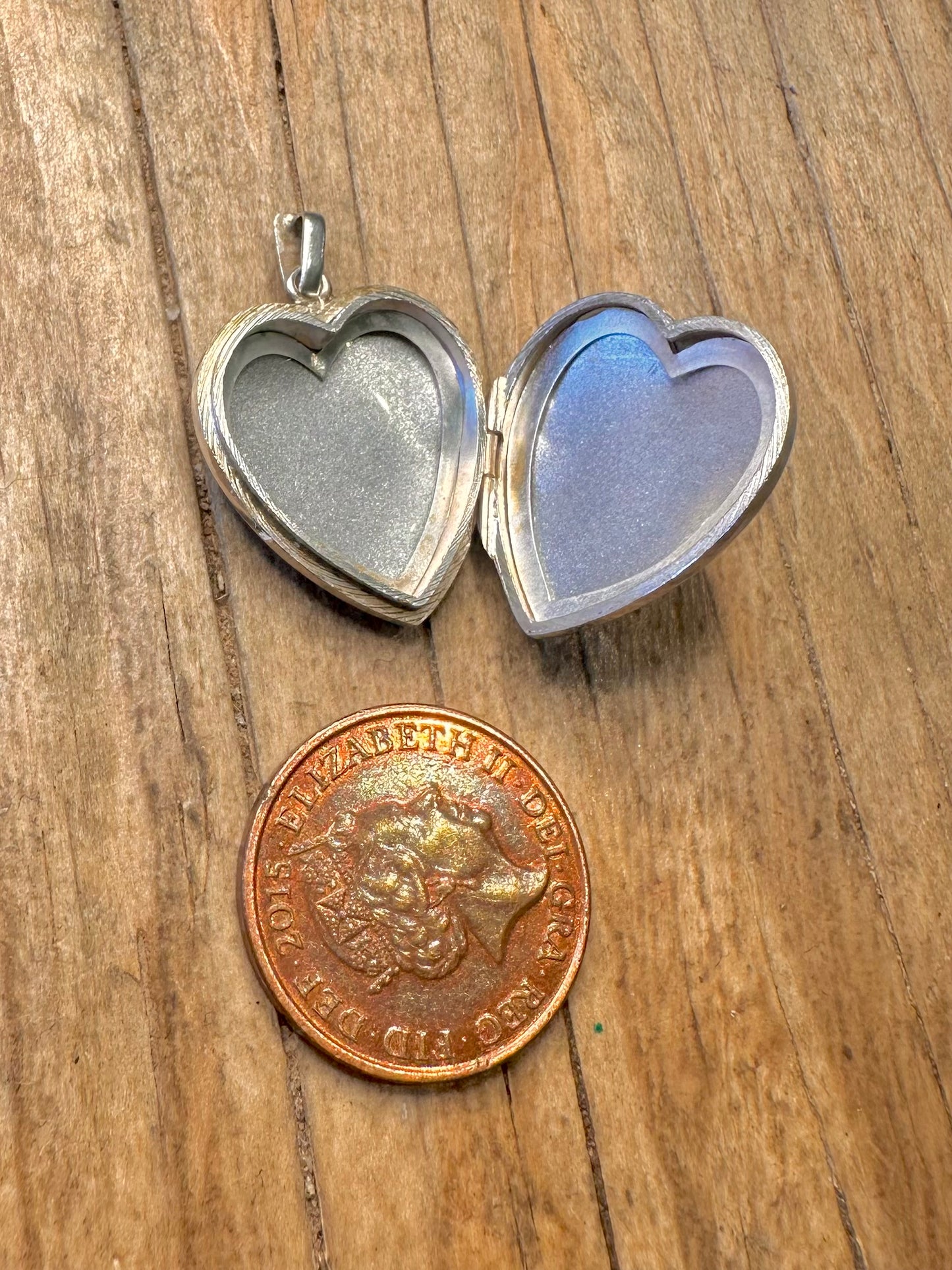 Vintage Engraved Heart Locket 925 Sterling Silver Pendant