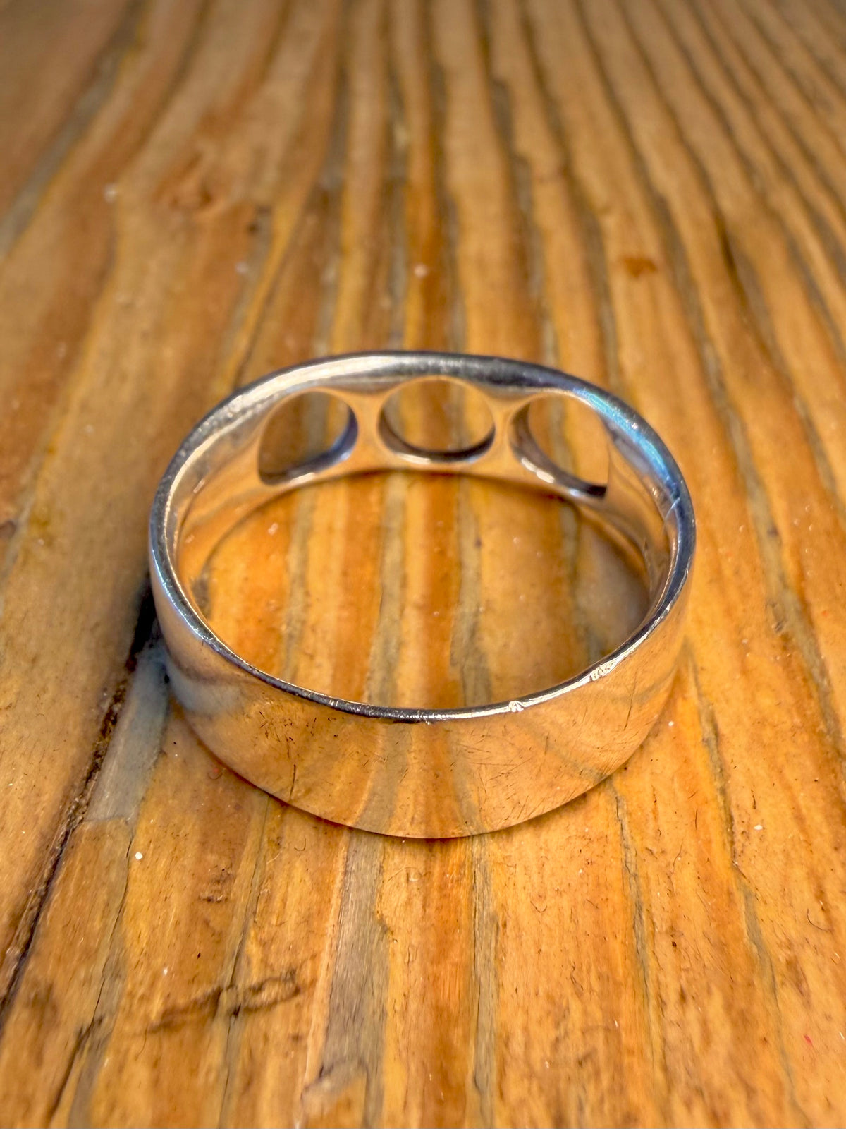 Circle Cut Out Band 925 Sterling Silver Size X Ring