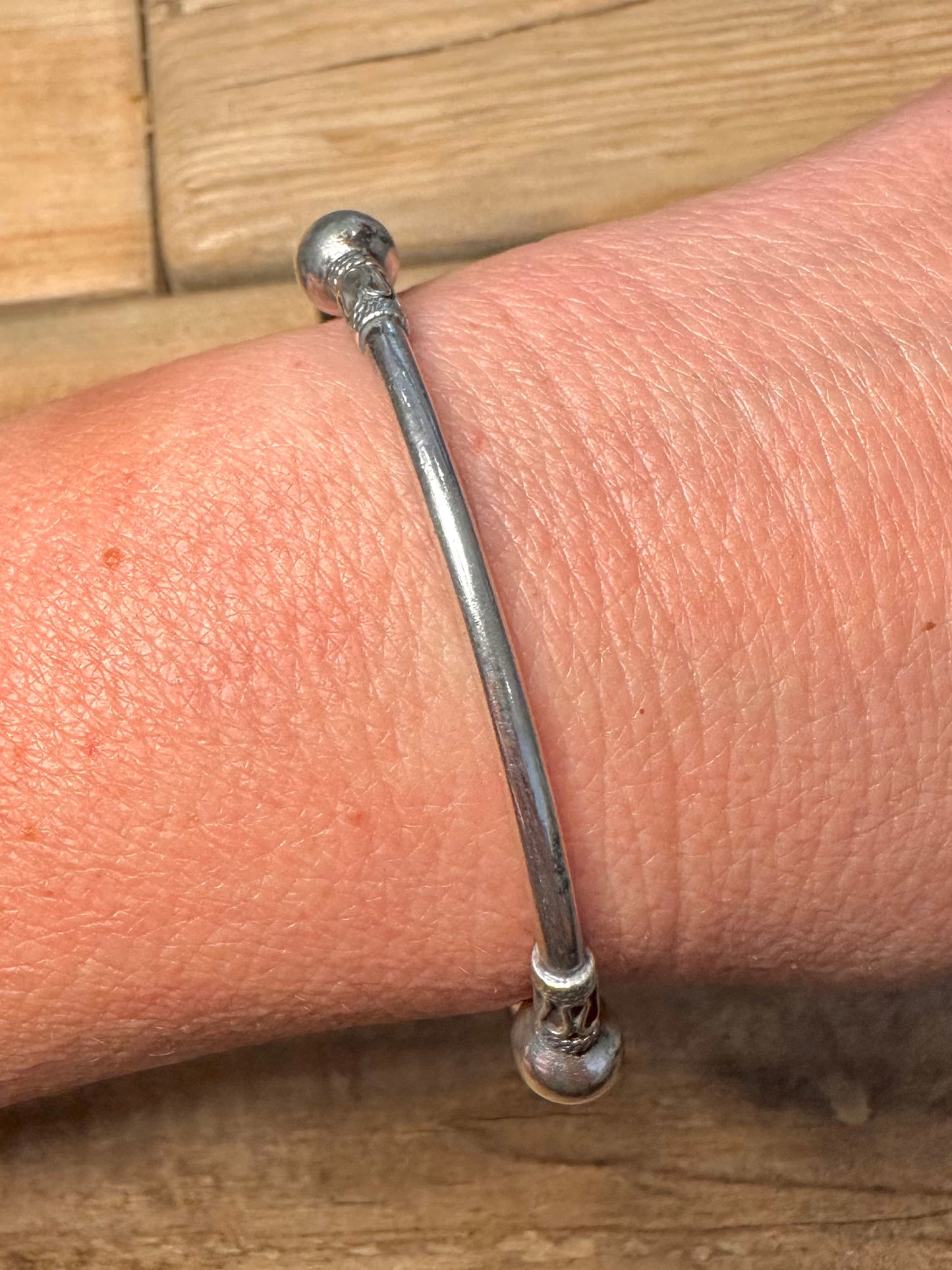 Vintage Tribal Boho 925 Silver Bangle