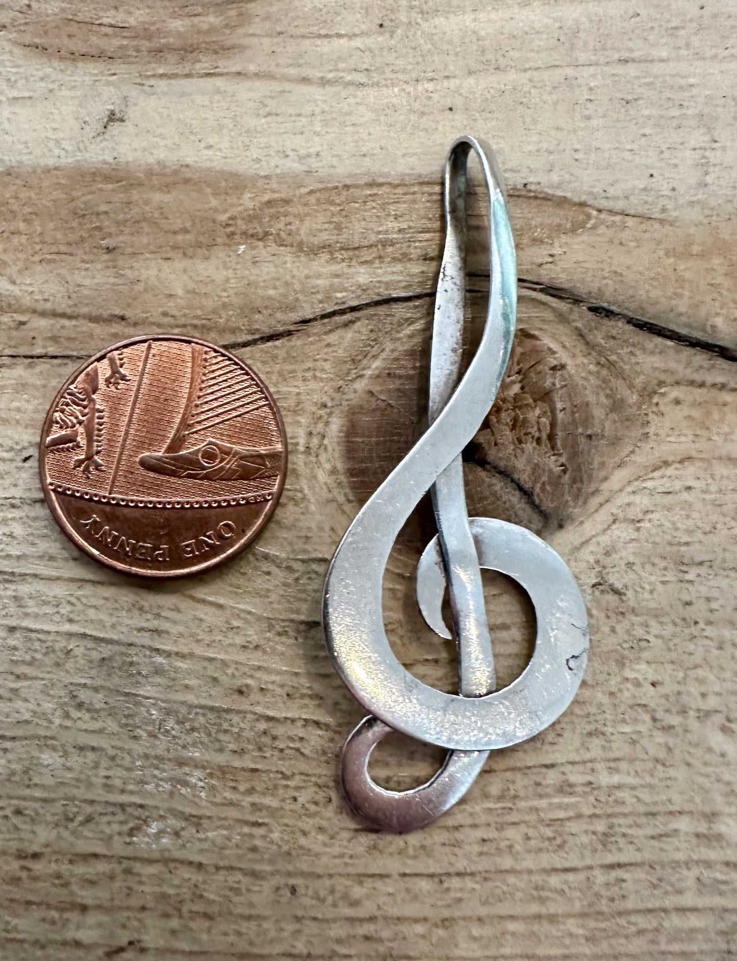 Vintage Music Note 925 Silver Pendant