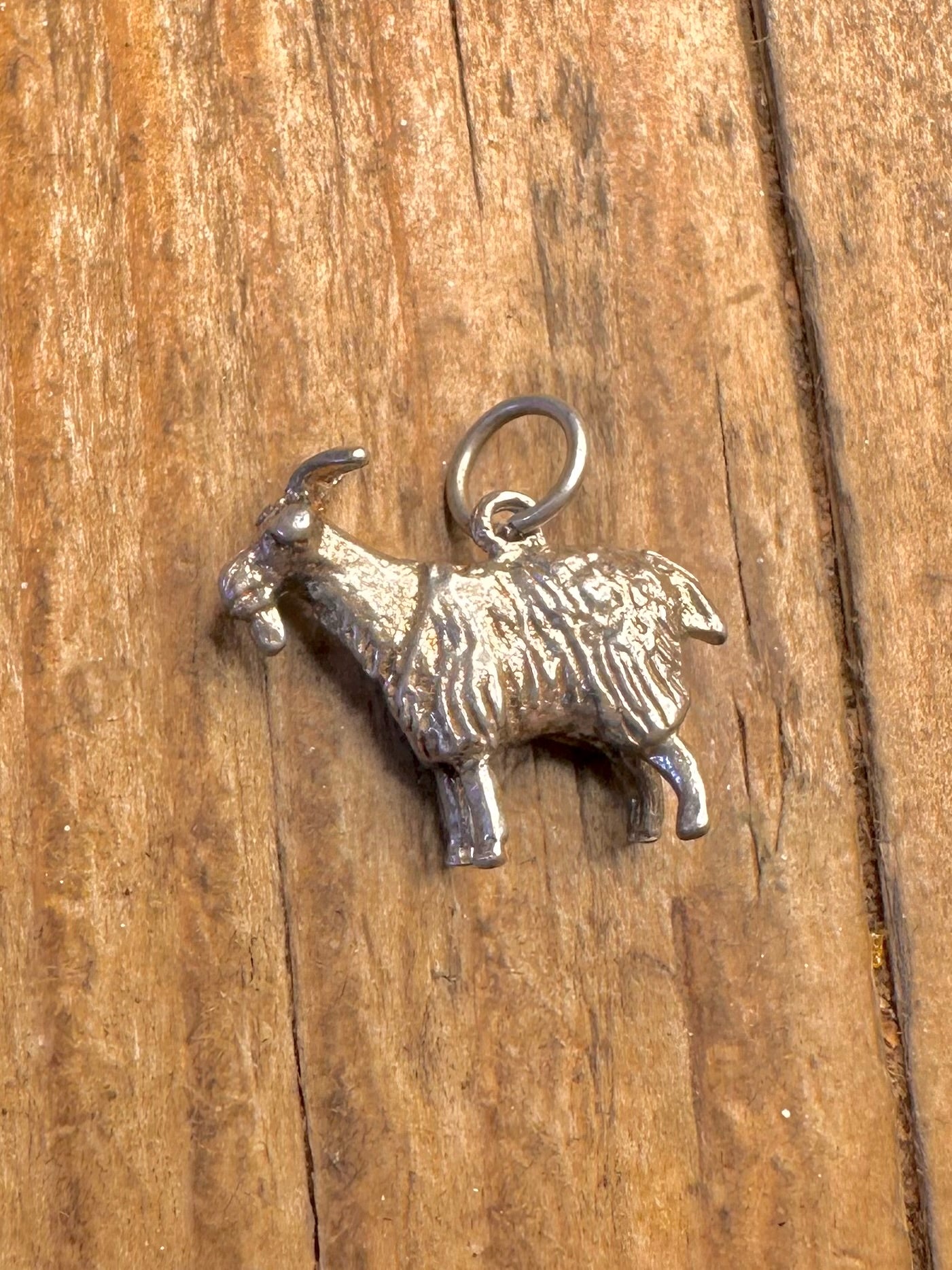 Ziegen-Glücksbringer 925er Sterlingsilber-Anhänger