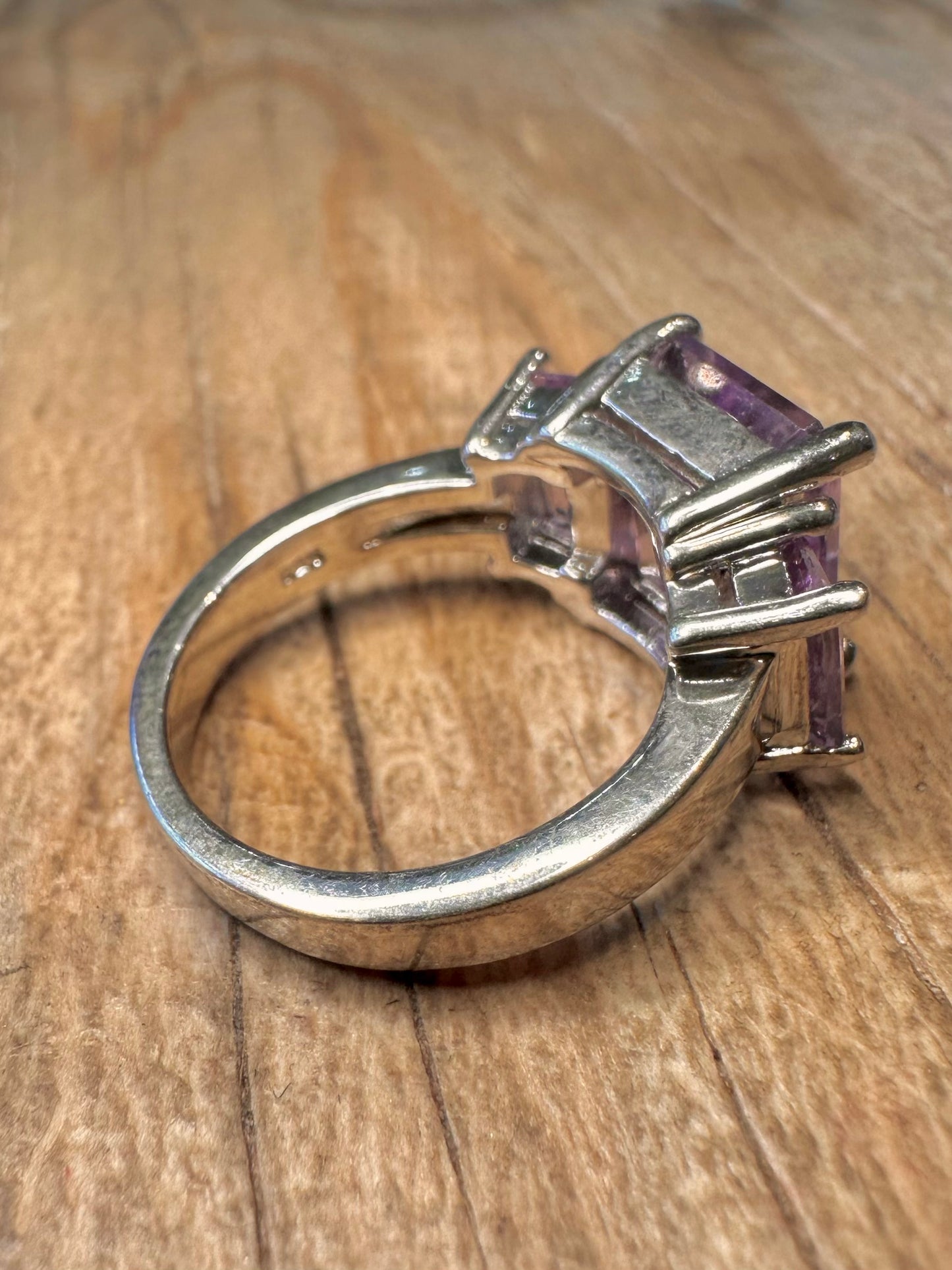 Vintage Amethyst 925 Sterling Silver Size N Ring