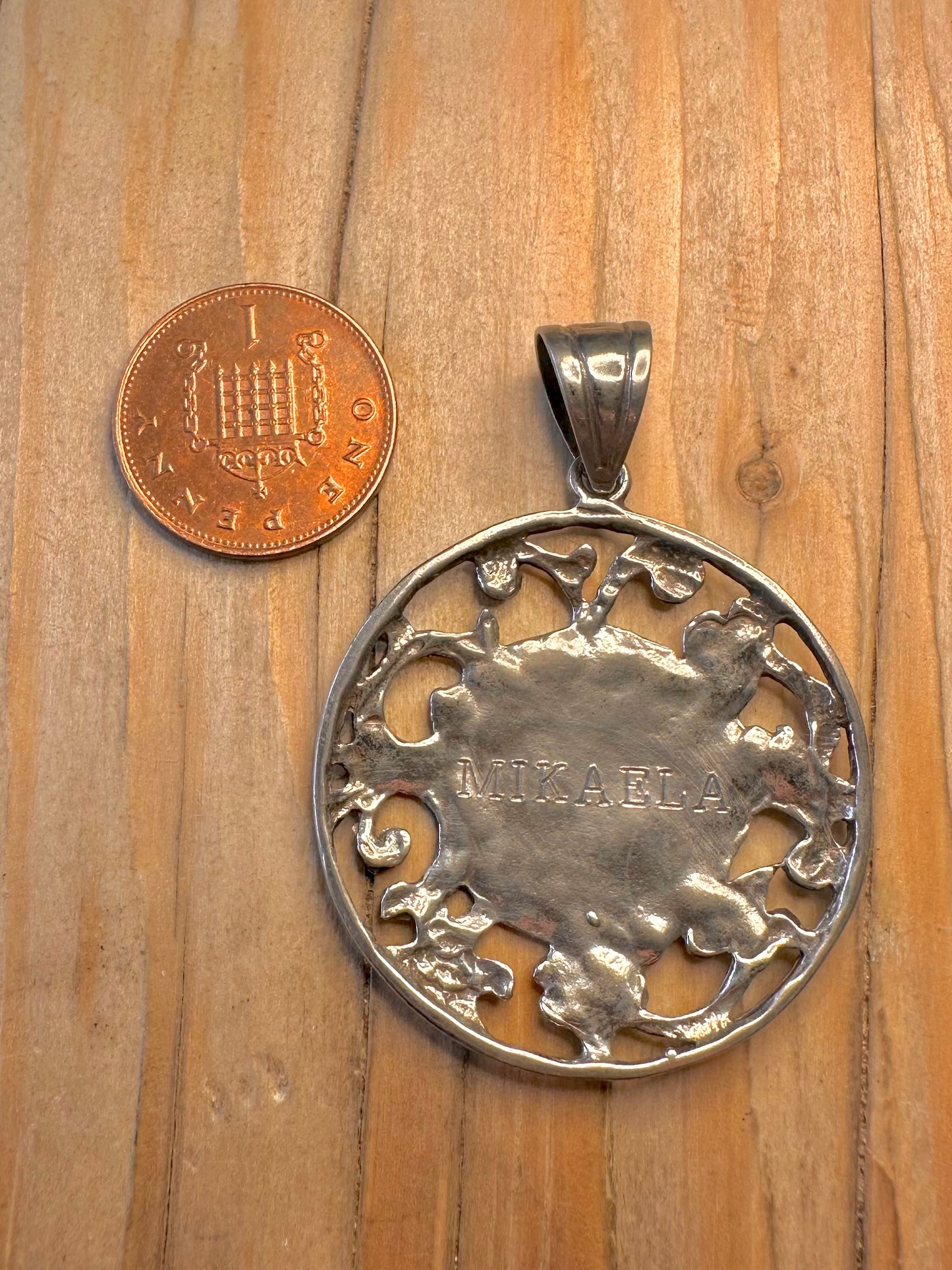 Vintage Ornate Sun 925 Sterling Silver Pendant