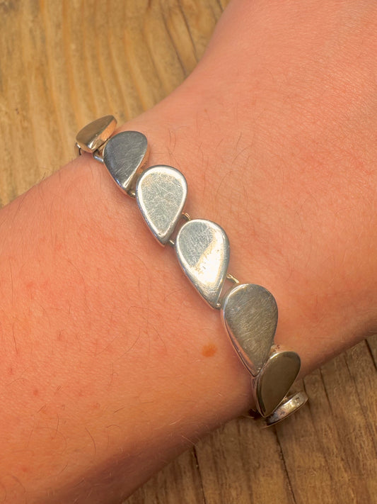 Abstract Modernist Link 925 Sterling Silver 925 Sterling Silver Mexico 7 inch Bracelet