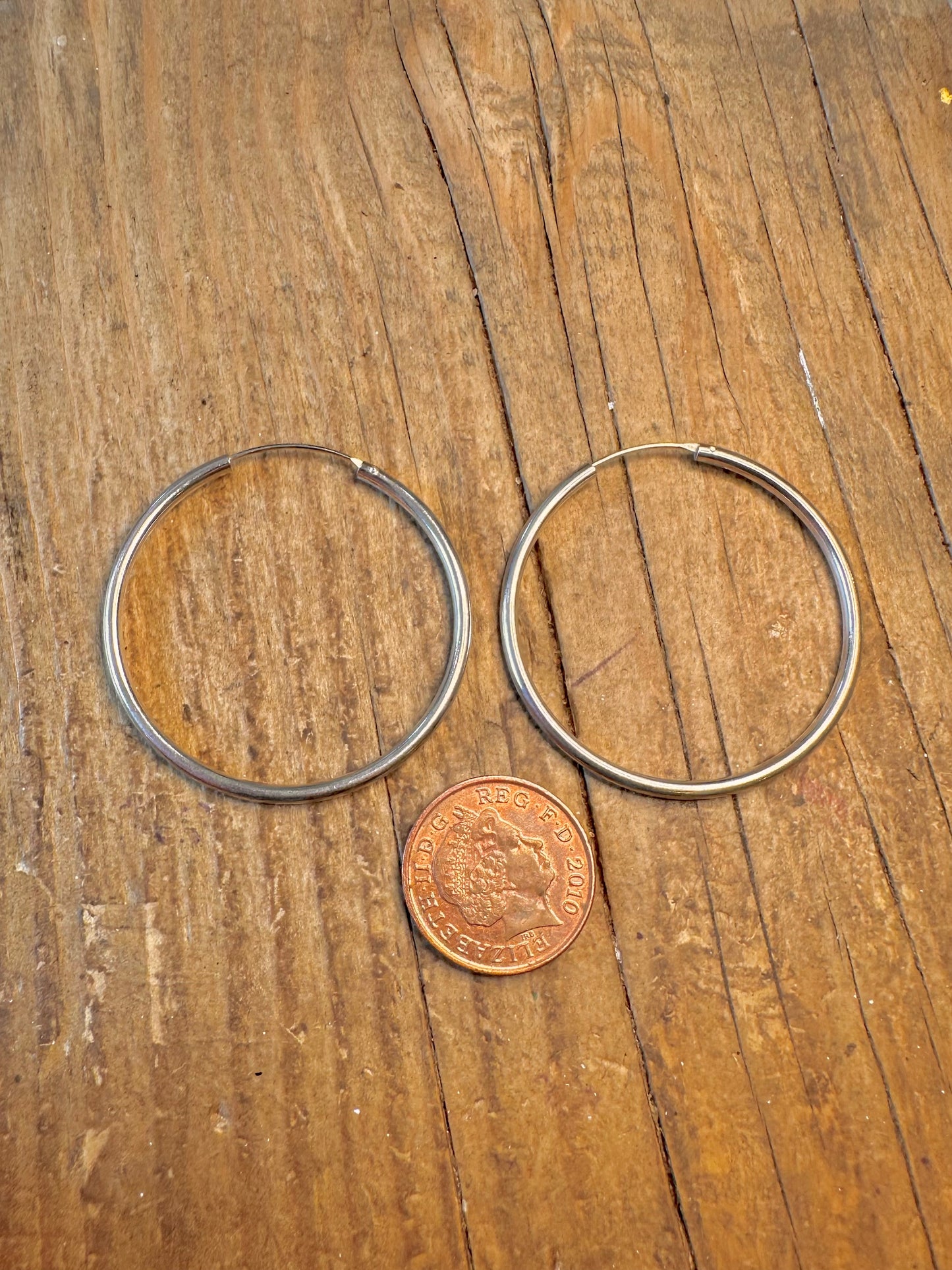 Large Hoops 925 Sterling Silver Earrings