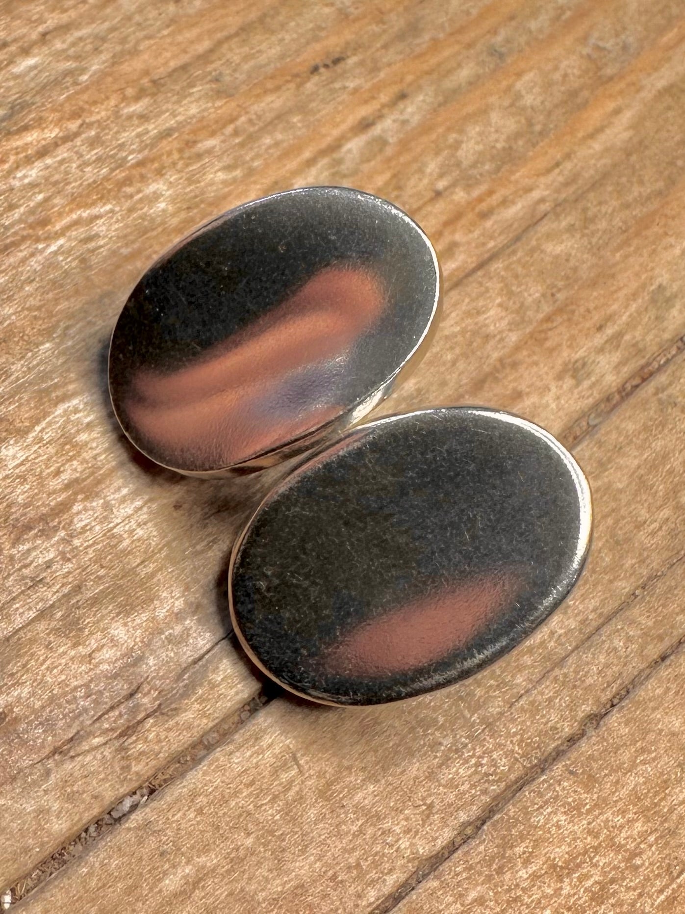 Modernist Oval Curved 925 Sterling Silver Earrings