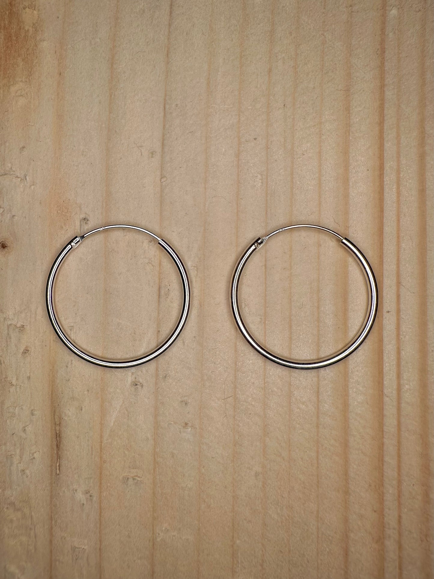 Thin Hoop 925 Sterling Silver Earrings