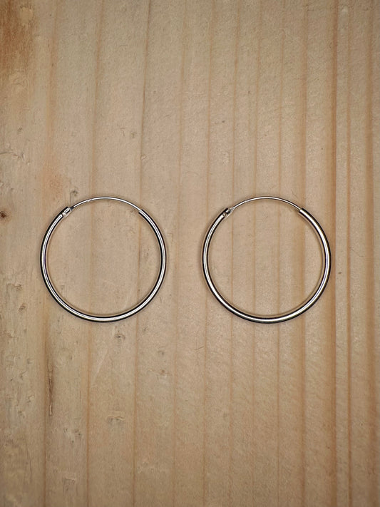 Thin Hoop 925 Sterling Silver Earrings