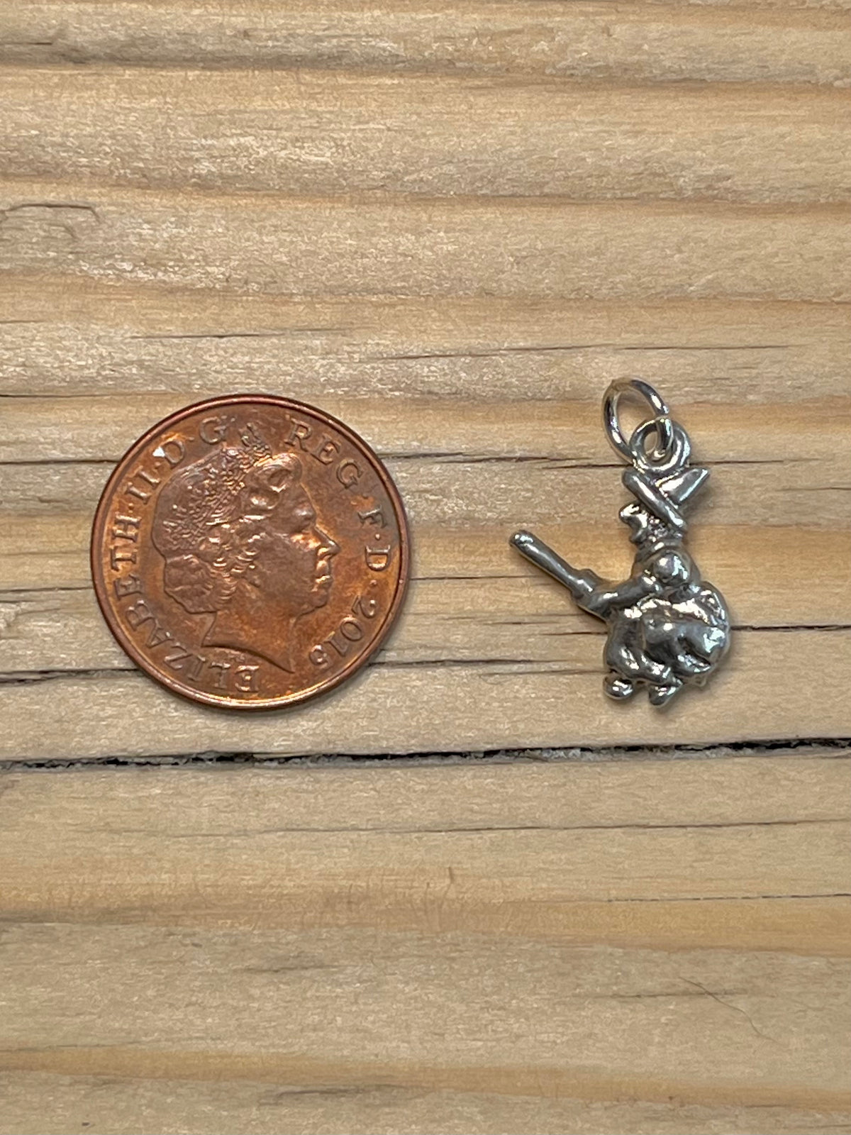 Witch Riding A Broom Stick 925 Sterling Silver Pendant
