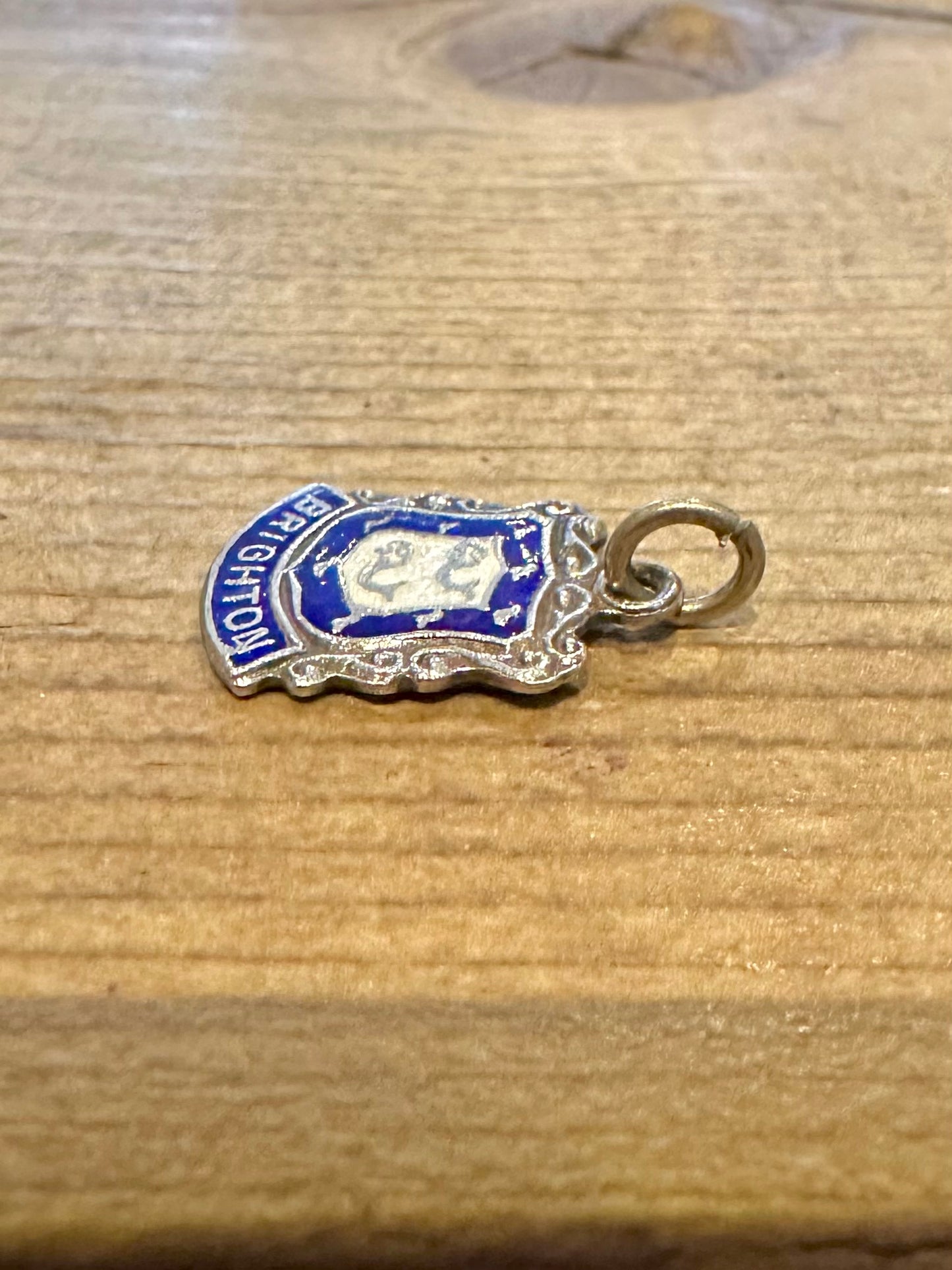 Vintage Brighton Enamel Crest 925 Silver Charm Pendant