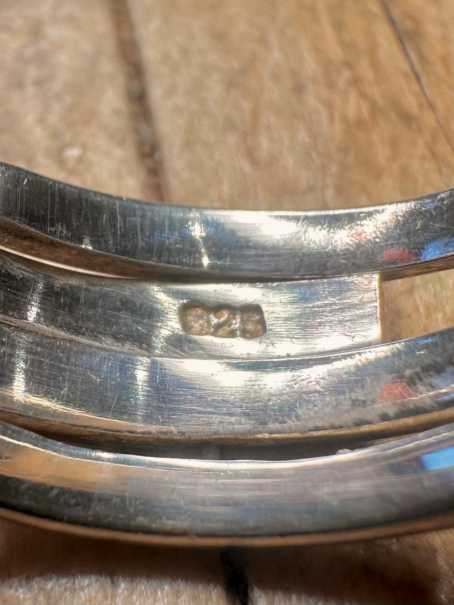 Abstract Overlapping 925 Sterling Silver Size K Ring