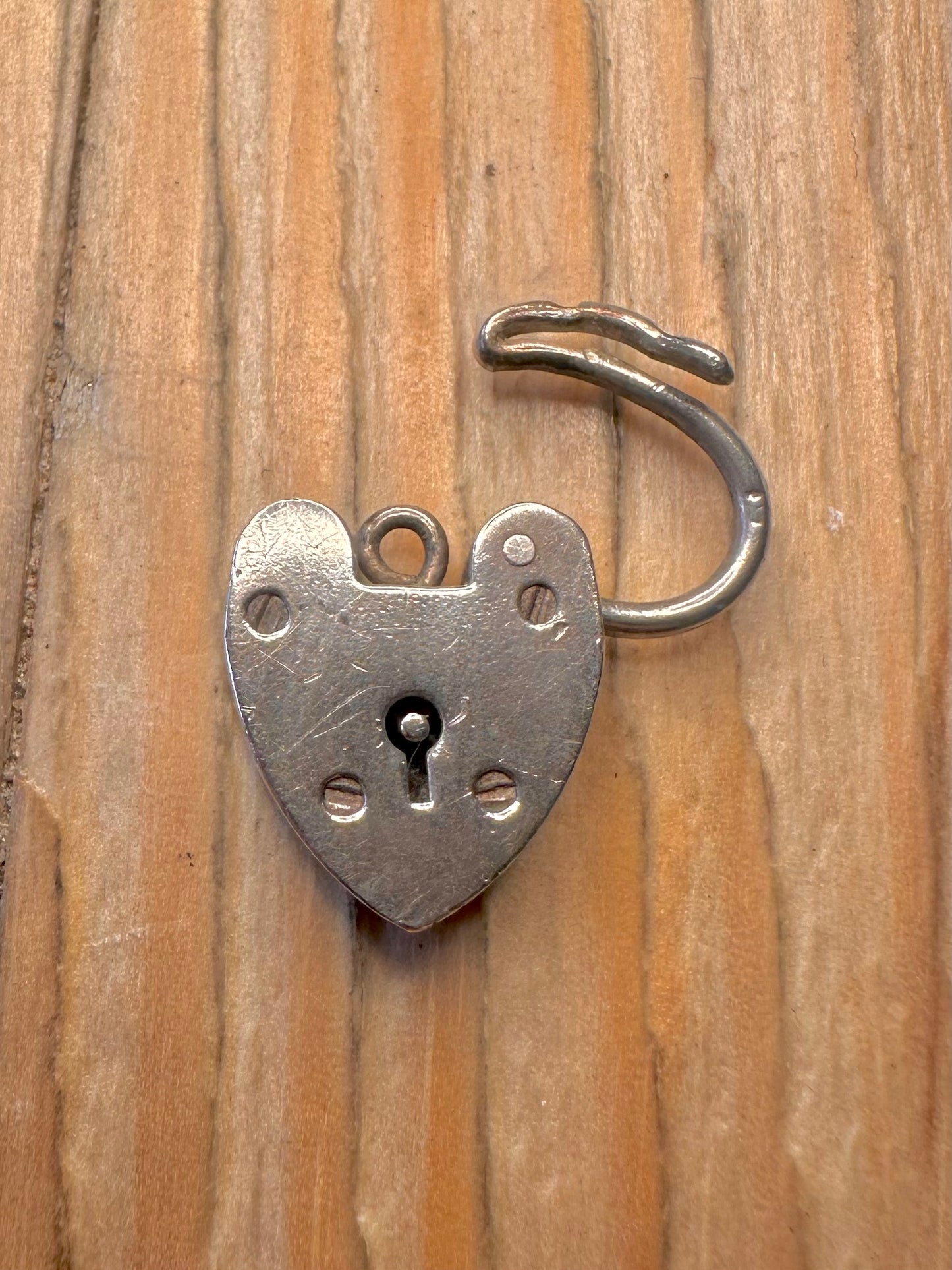 Vintage 1958 Heart Padlock 925 Sterling Silver Pendant