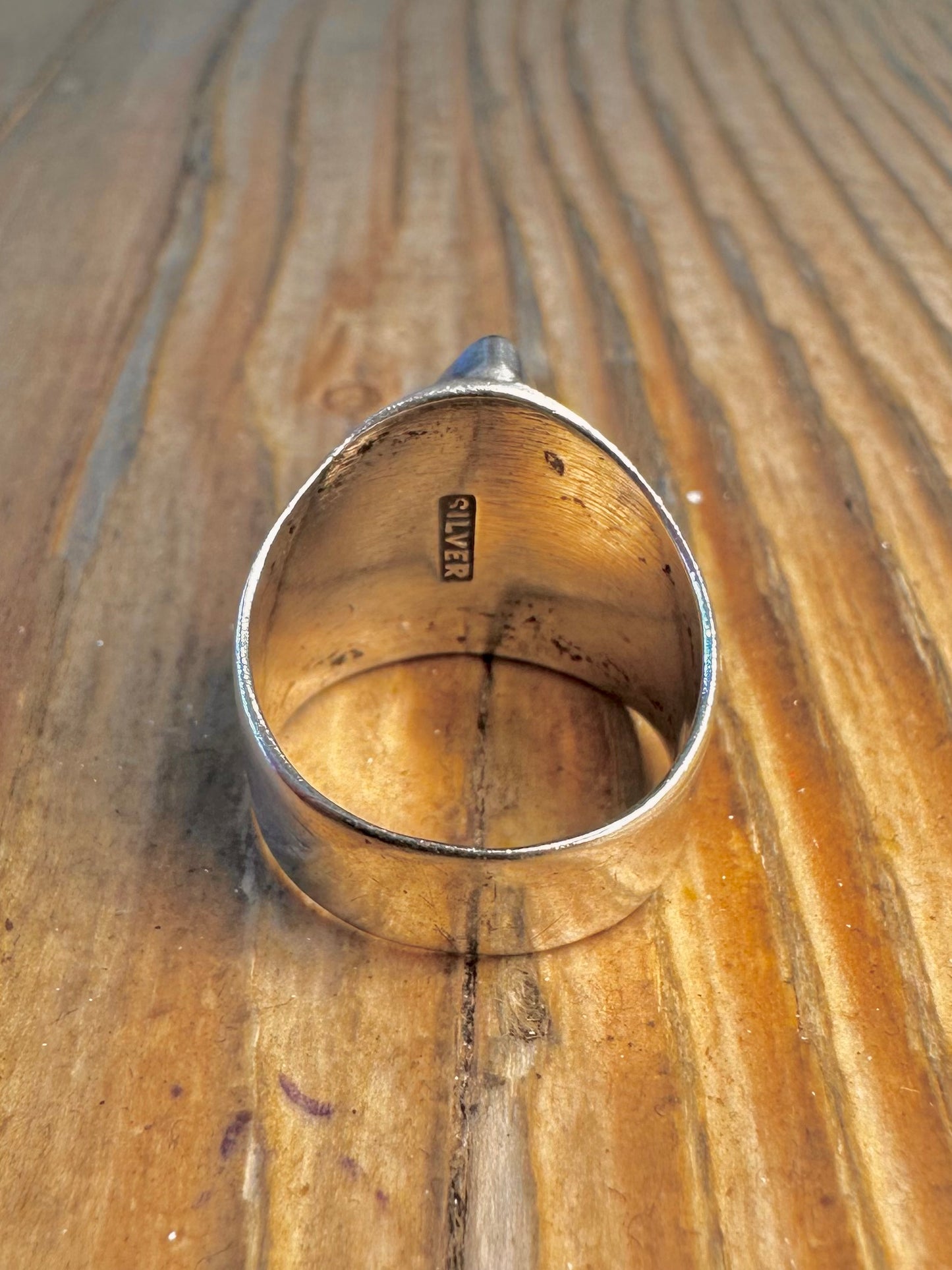 Red Abstract Jasper 925 Sterling Silver Size J Ring