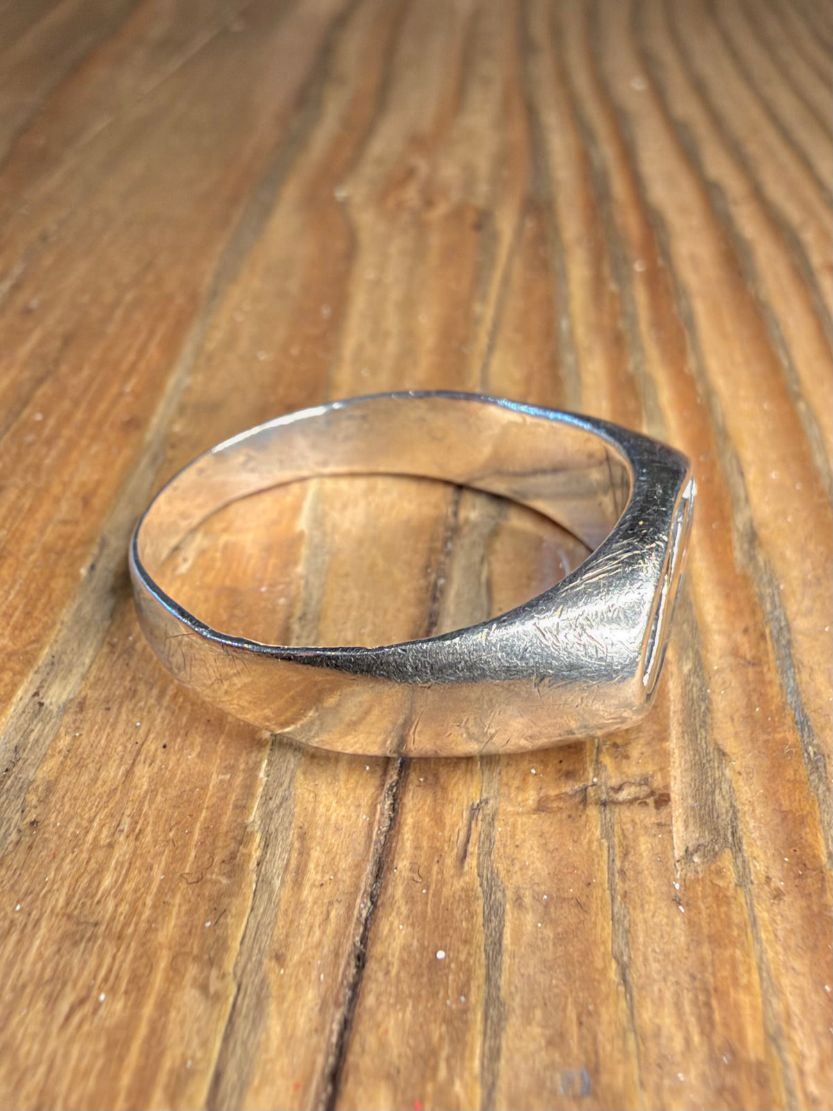Wave Signet 925 Sterling Silver Size W Ring
