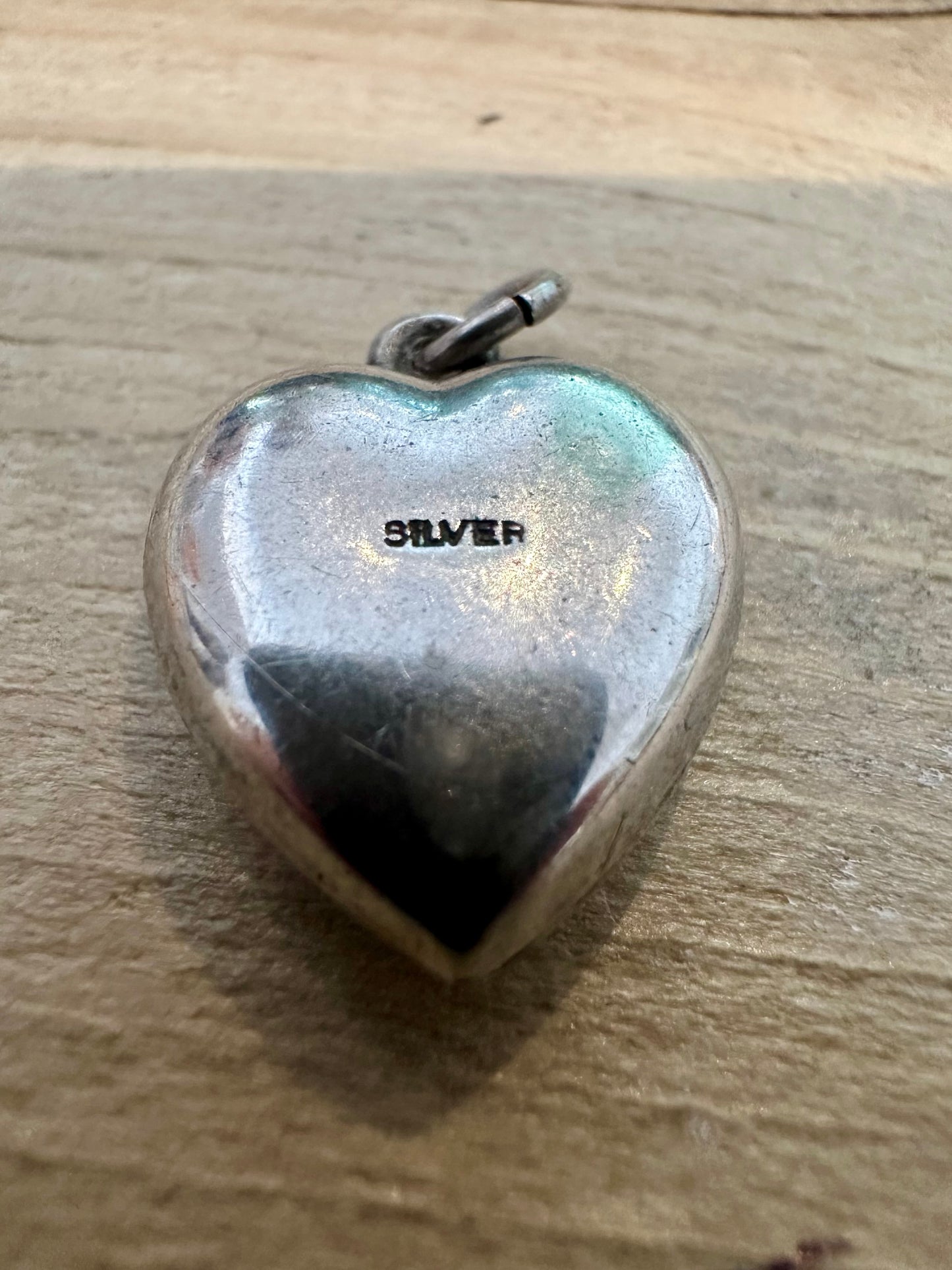 Vintage Heart Engraved 925 Silver Pendant