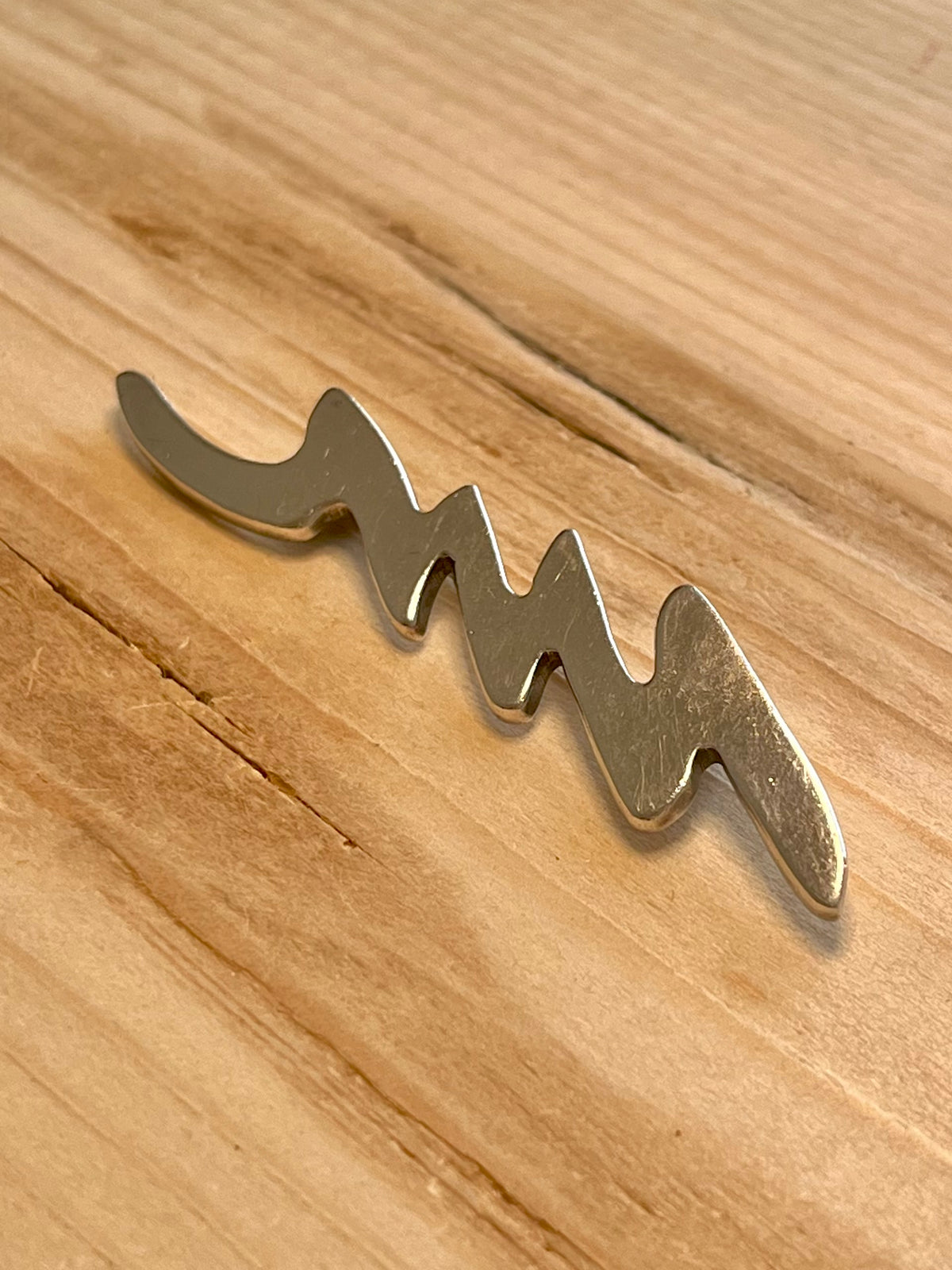 Abstract 1991 Zig Zag 925 Marked Aa Sterling Silver Brooch