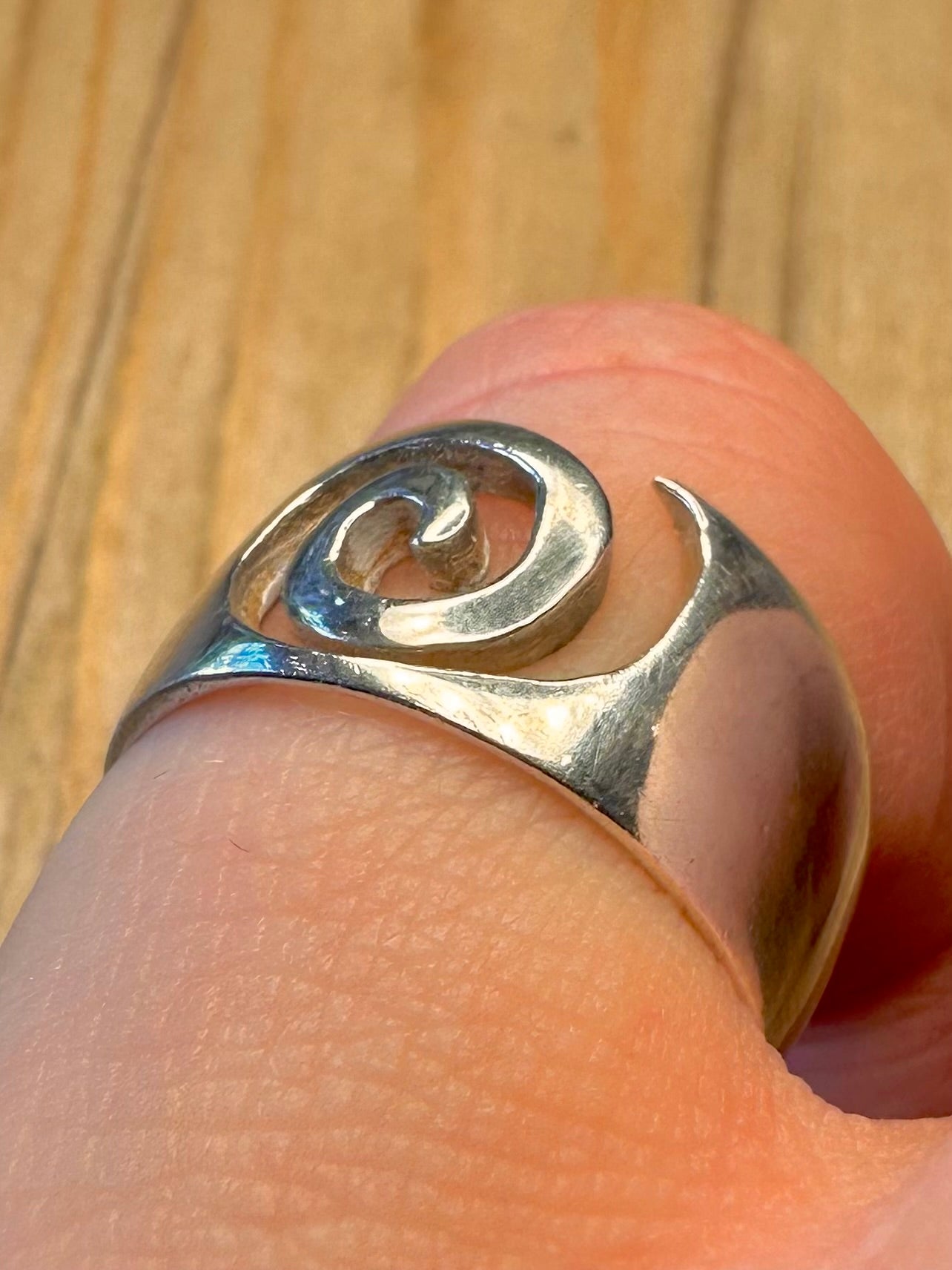 Abstract Swirl 925 Sterling Silver Size L1/2 Ring
