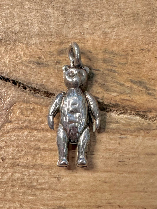 Vintage Teddy Bear 925 Silver Charm Pendant