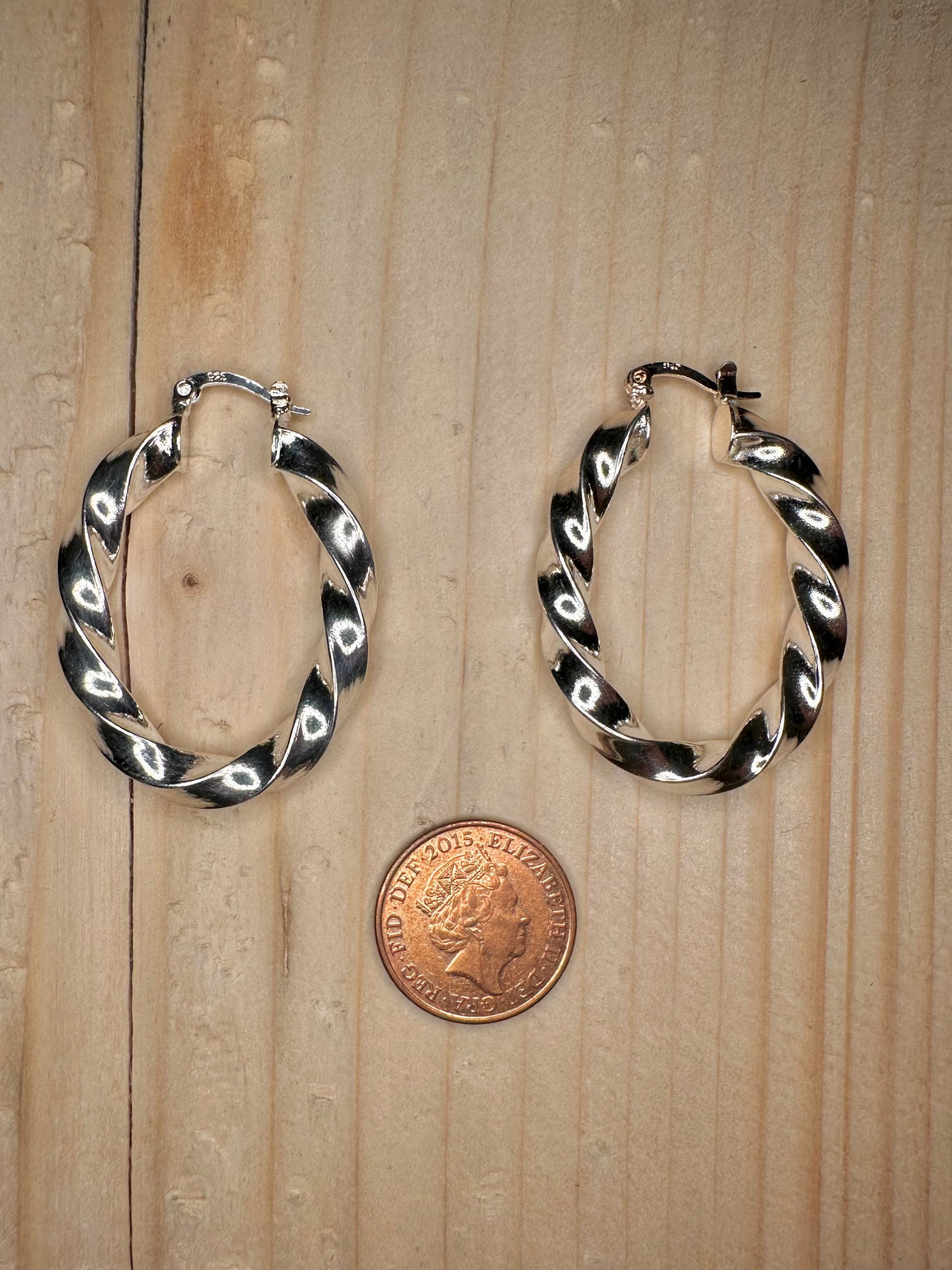 Chunky Twisted Hoop 925 Sterling Silver Earrings