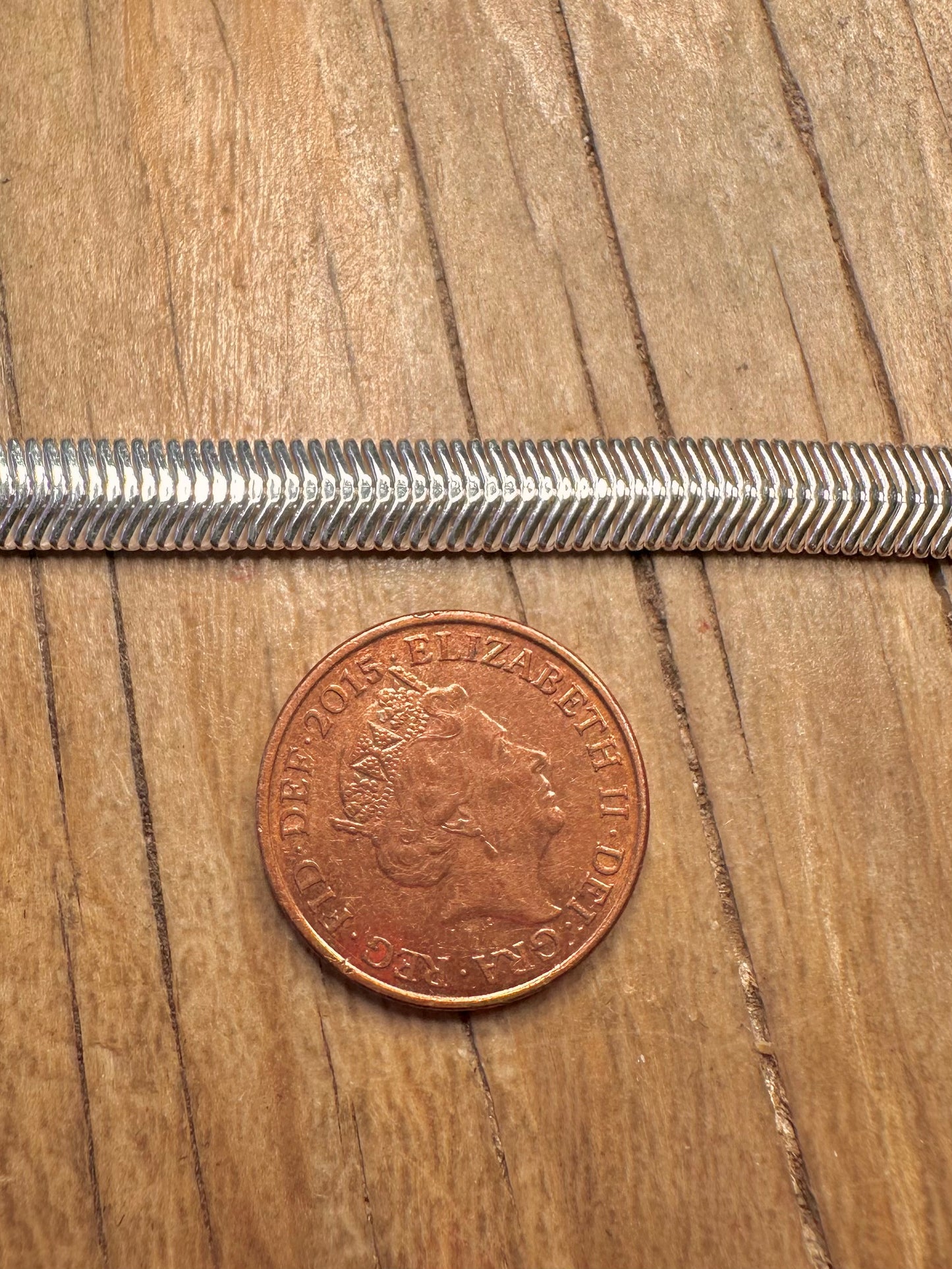 Modern Herringbone Italy 925 Sterling Silver 17.5 to 18.5 Necklace