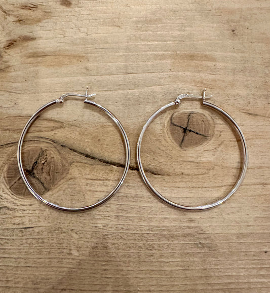 Modern Large Hoops 925 Silver Earrings