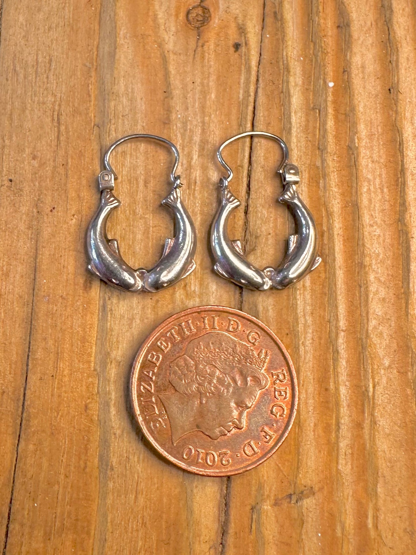 Two Whale Hoops 925 Sterling Silver Earrings